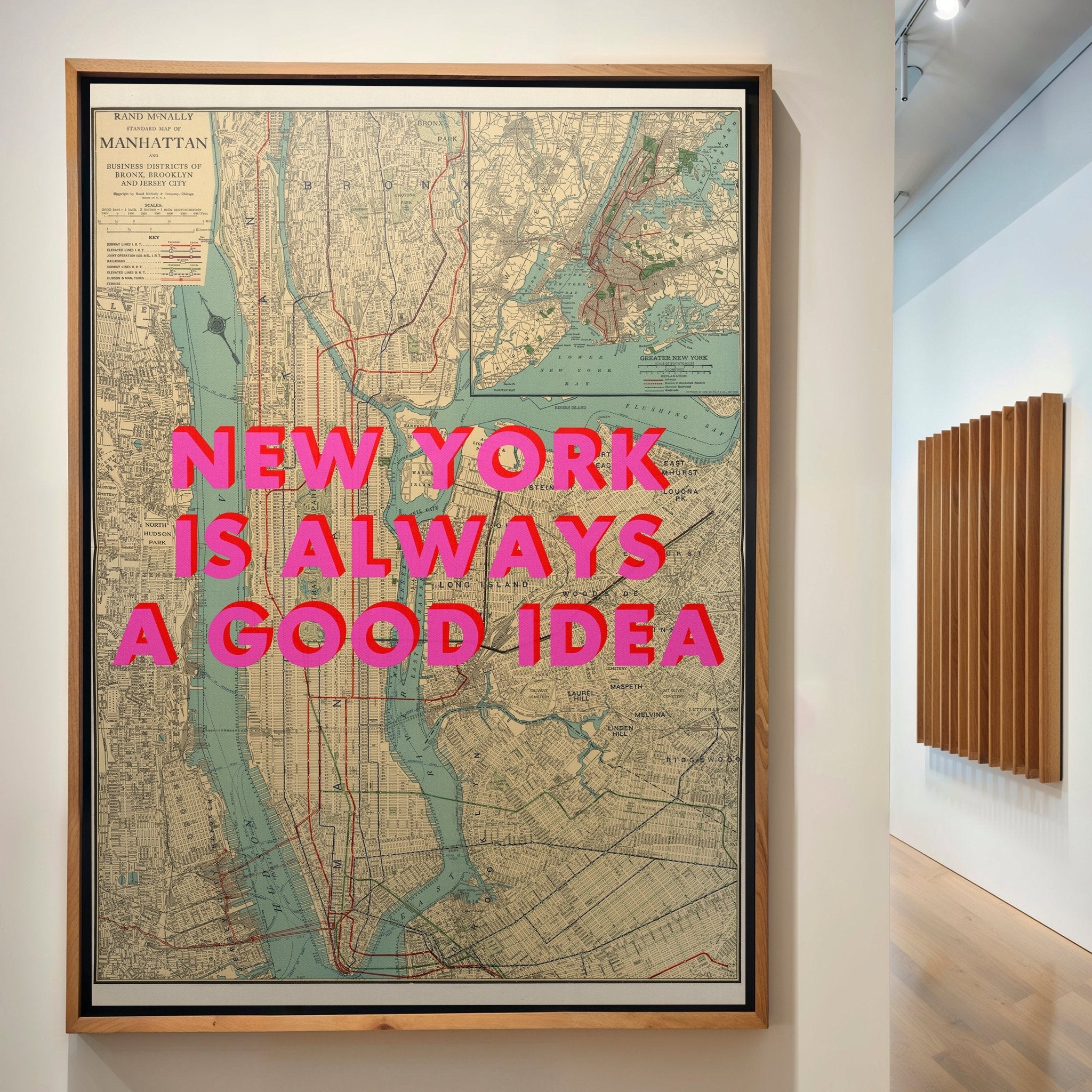 Manhattan New York Retro Pop Art Map Print - Magic Posters