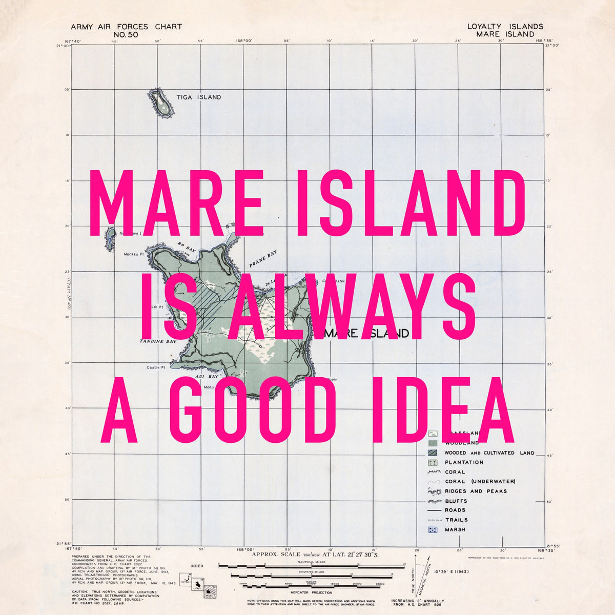 Mare Island Retro Pop Art Map Print (square) - Magic Posters
