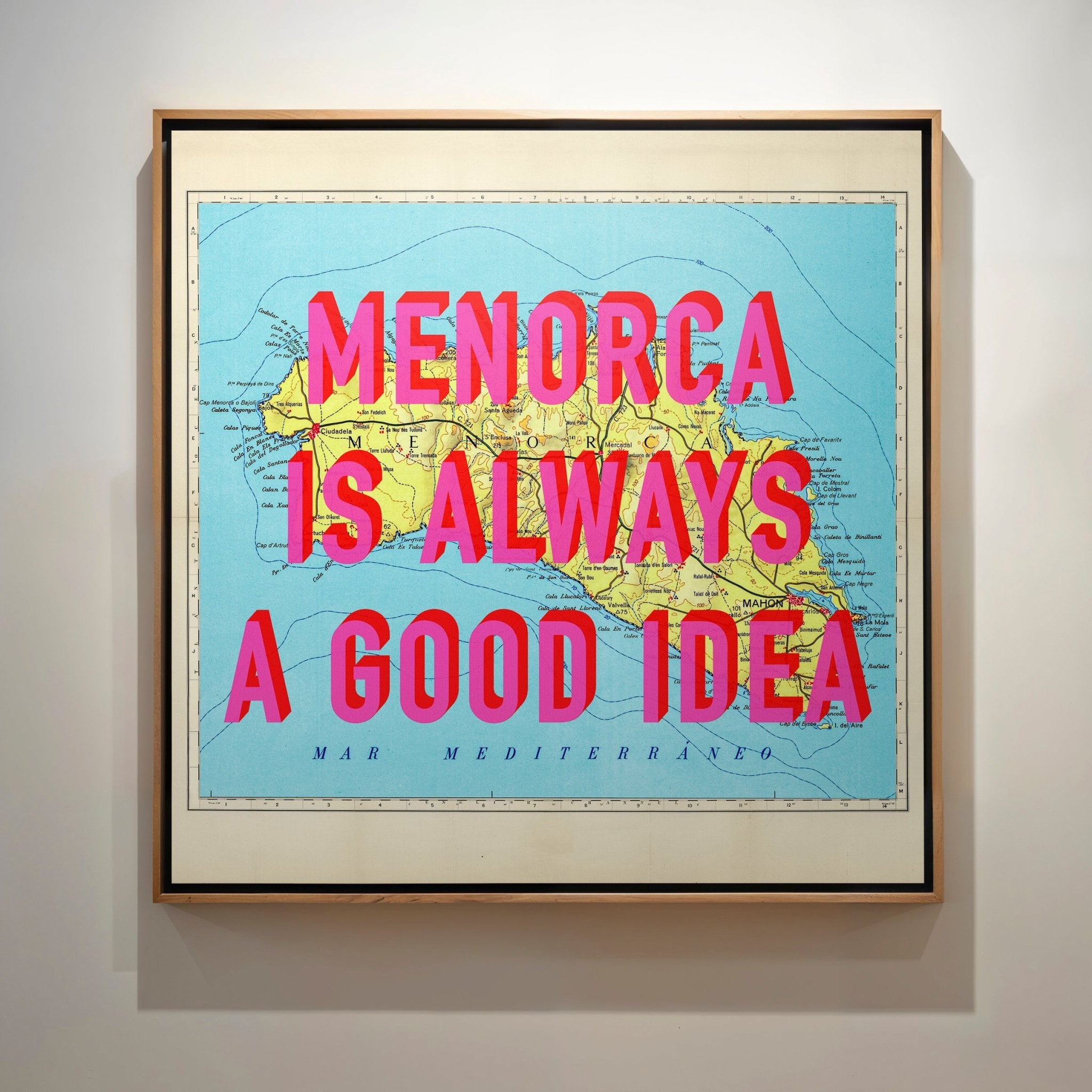 Menorca Retro Pop Art Map Print - Magic Posters