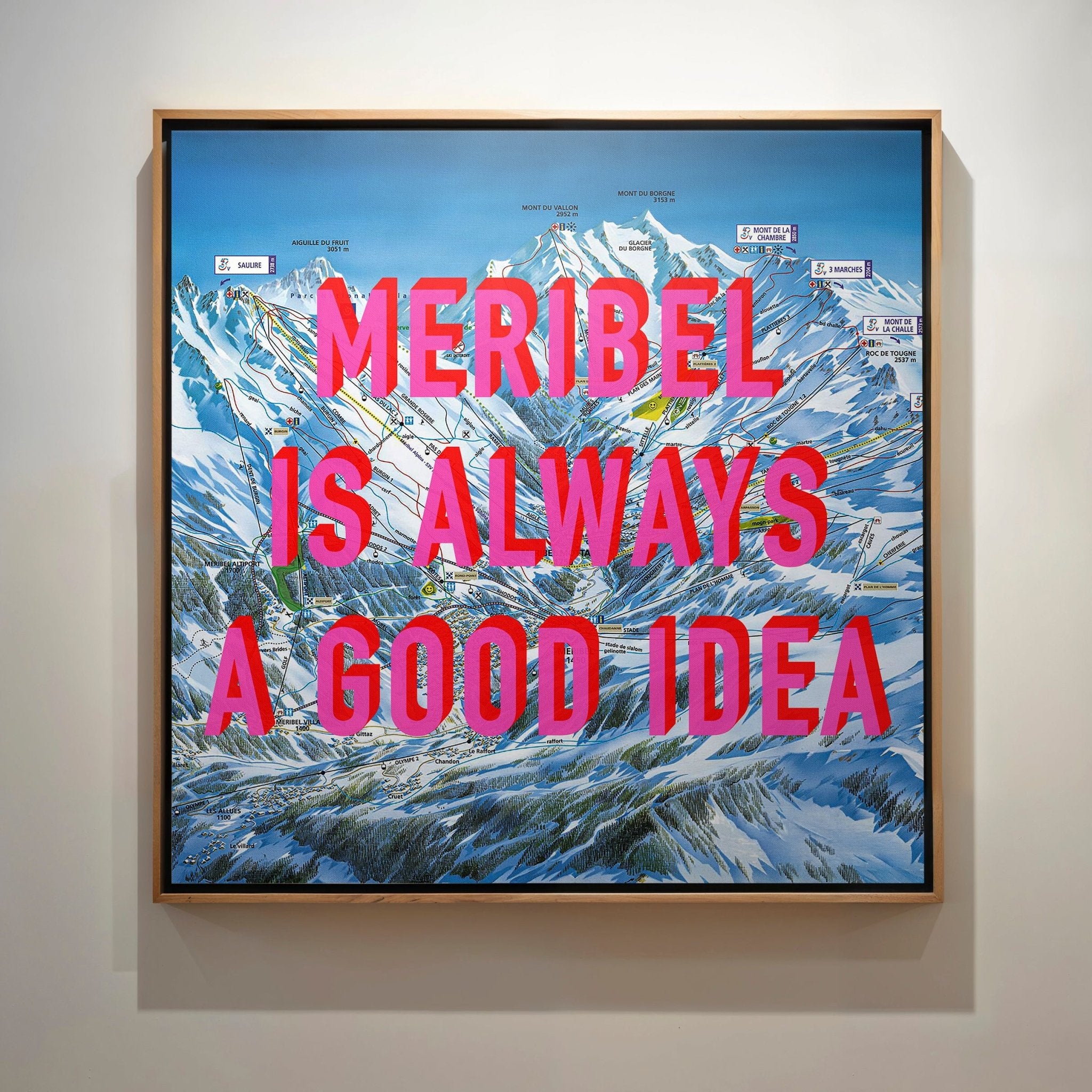 Meribel Retro Pop Art Ski Map Print - Magic Posters