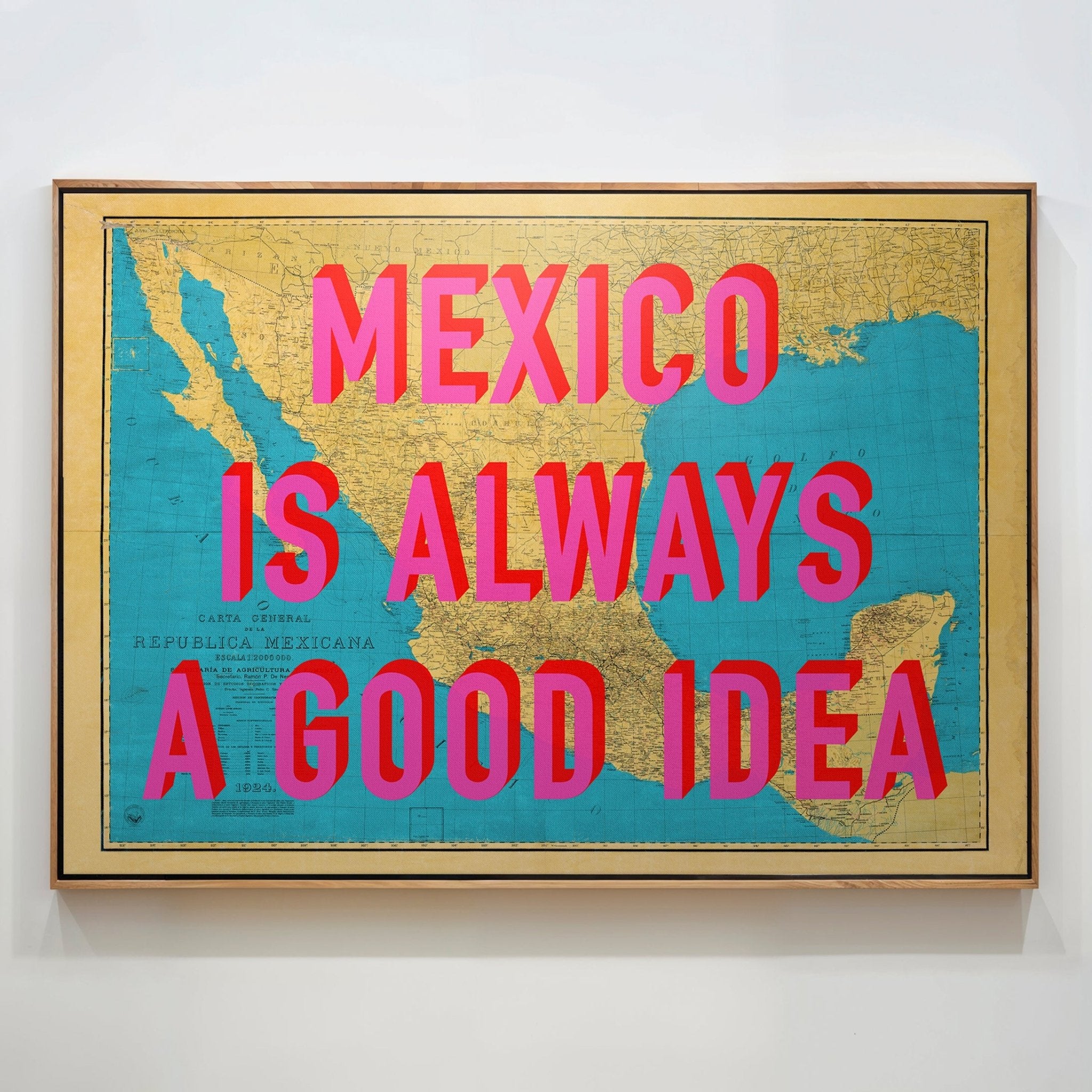 Mexico Retro Pop Art Map Print (Landscape v2) - Magic Posters
