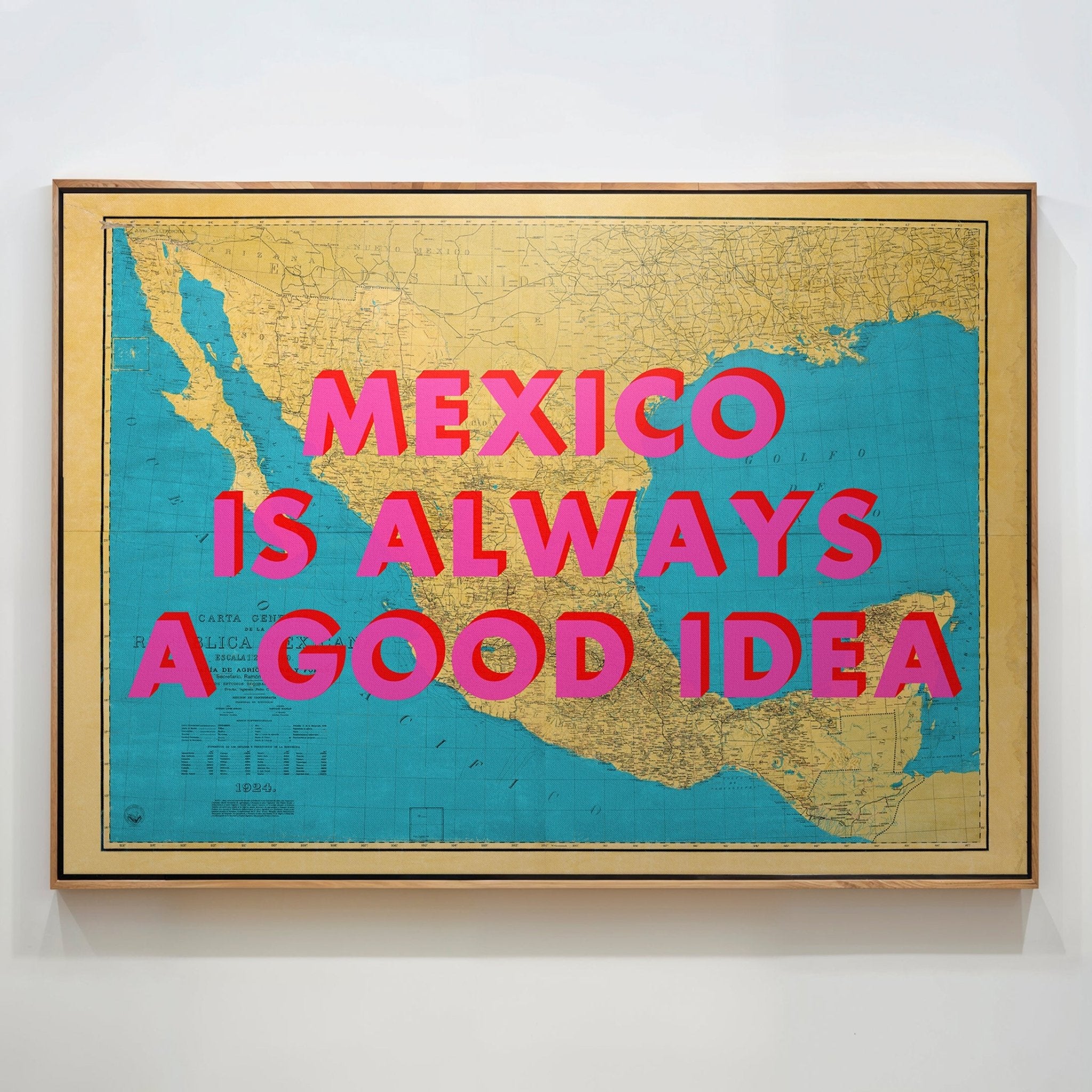 Mexico Retro Pop Art Map Print (Landscape v2) - Magic Posters