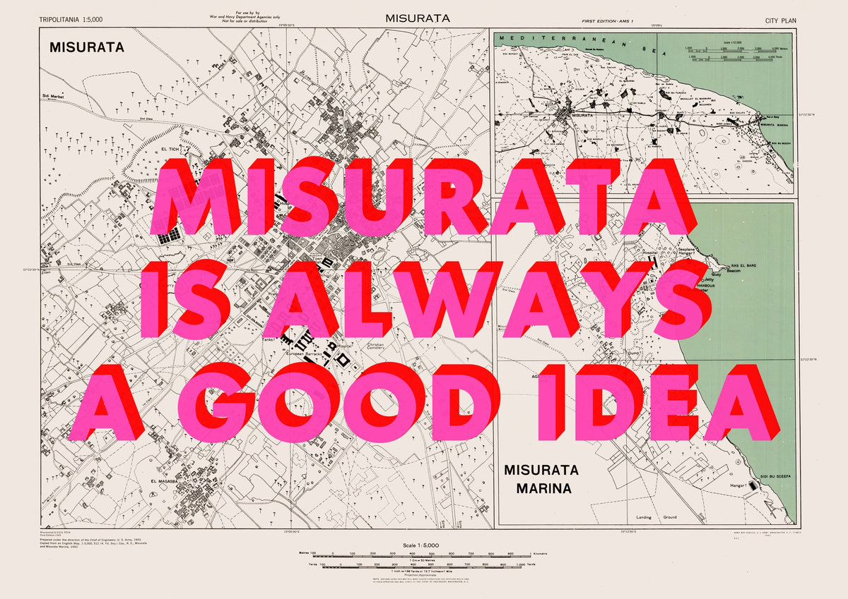 Misurata Retro Pop Art Map Print (landscape) - Magic Posters