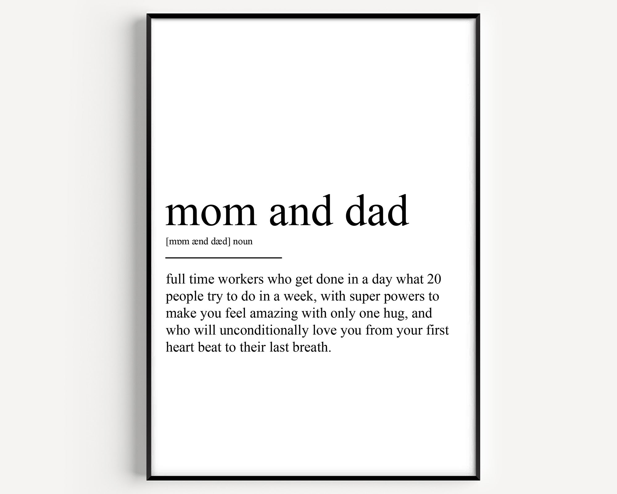 Mom And Dad Definition Print - Magic Posters