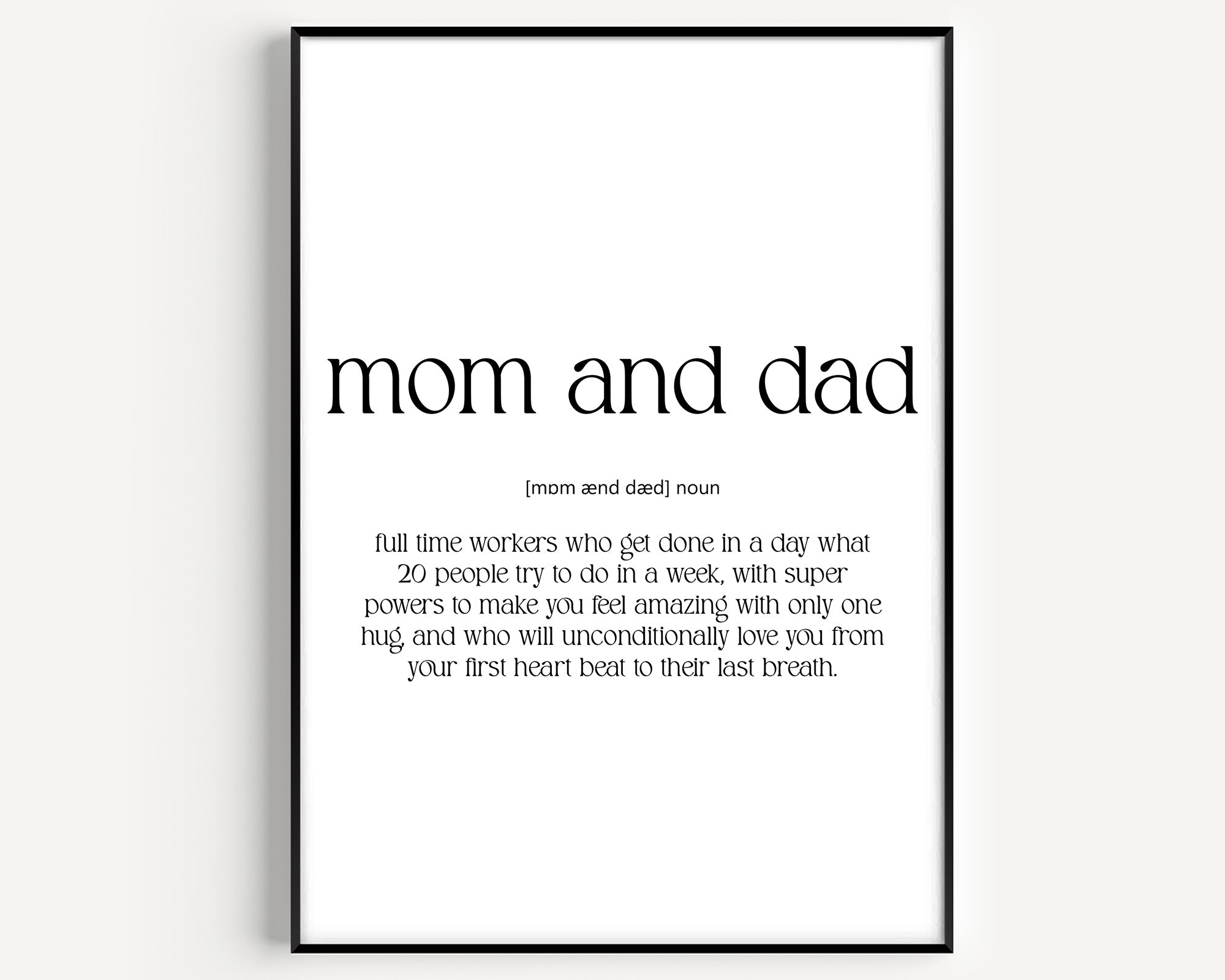 Mom And Dad Definition Print - Magic Posters