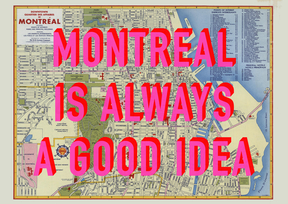 Montreal Retro Pop Art Map Print (landscape) - Magic Posters