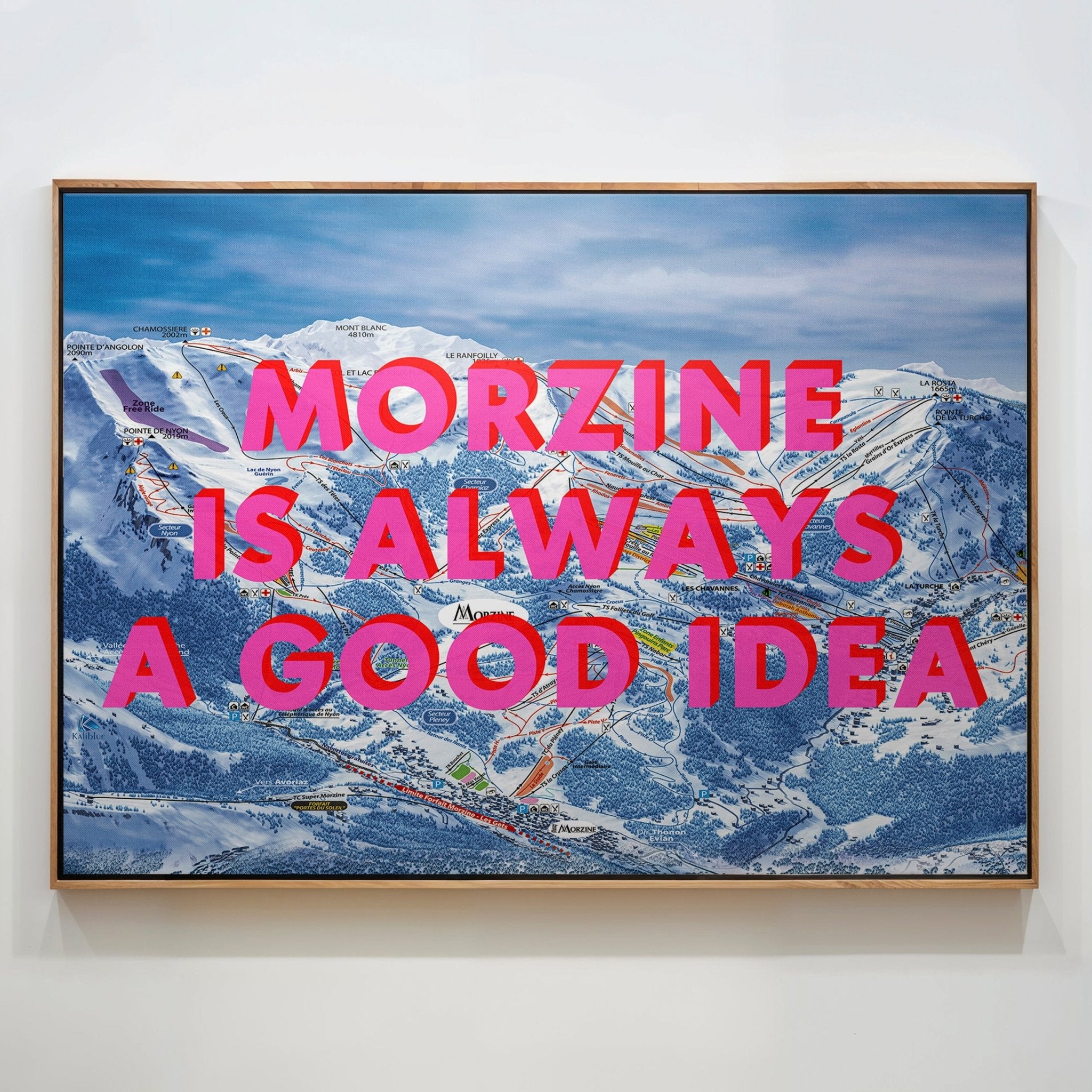 Morzine Retro Pop Art Map Print (Landscape) - Magic Posters
