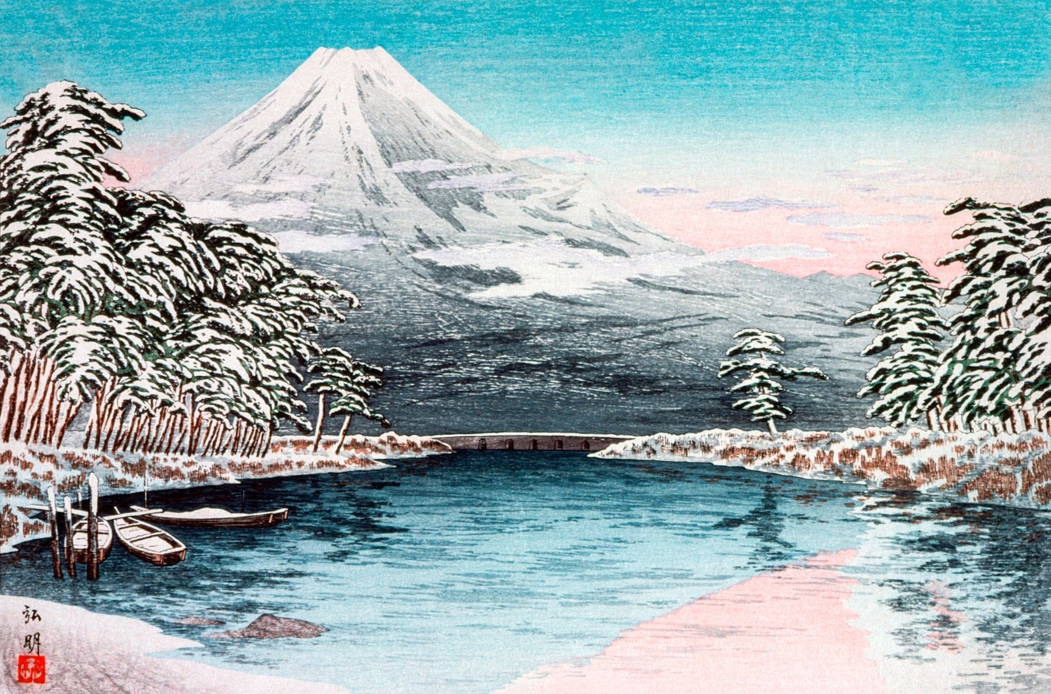 Mount Fuji From Tagonoura, Snow Scene By Hiroaki Takahashi - Magic Posters
