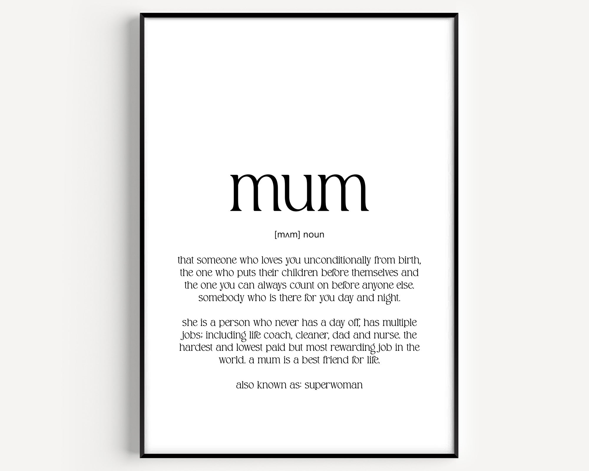 Mum Definition Print - Magic Posters