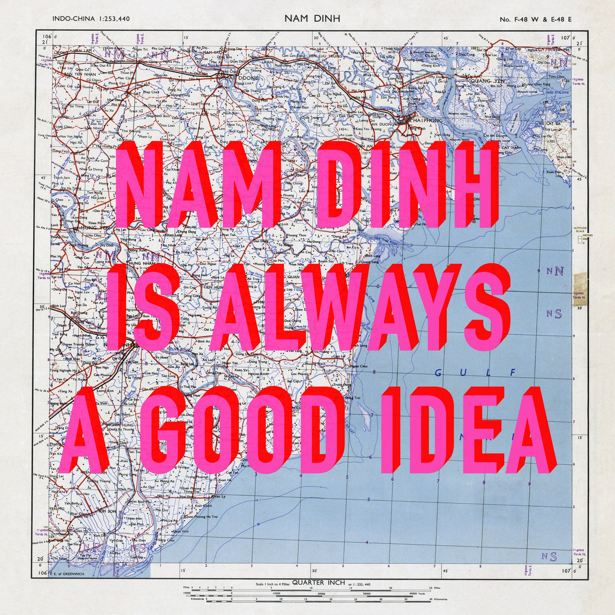 Nam Dinh Retro Pop Art Map Print (square) - Magic Posters