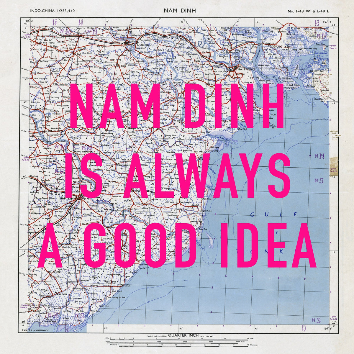 Nam Dinh Retro Pop Art Map Print (square) - Magic Posters