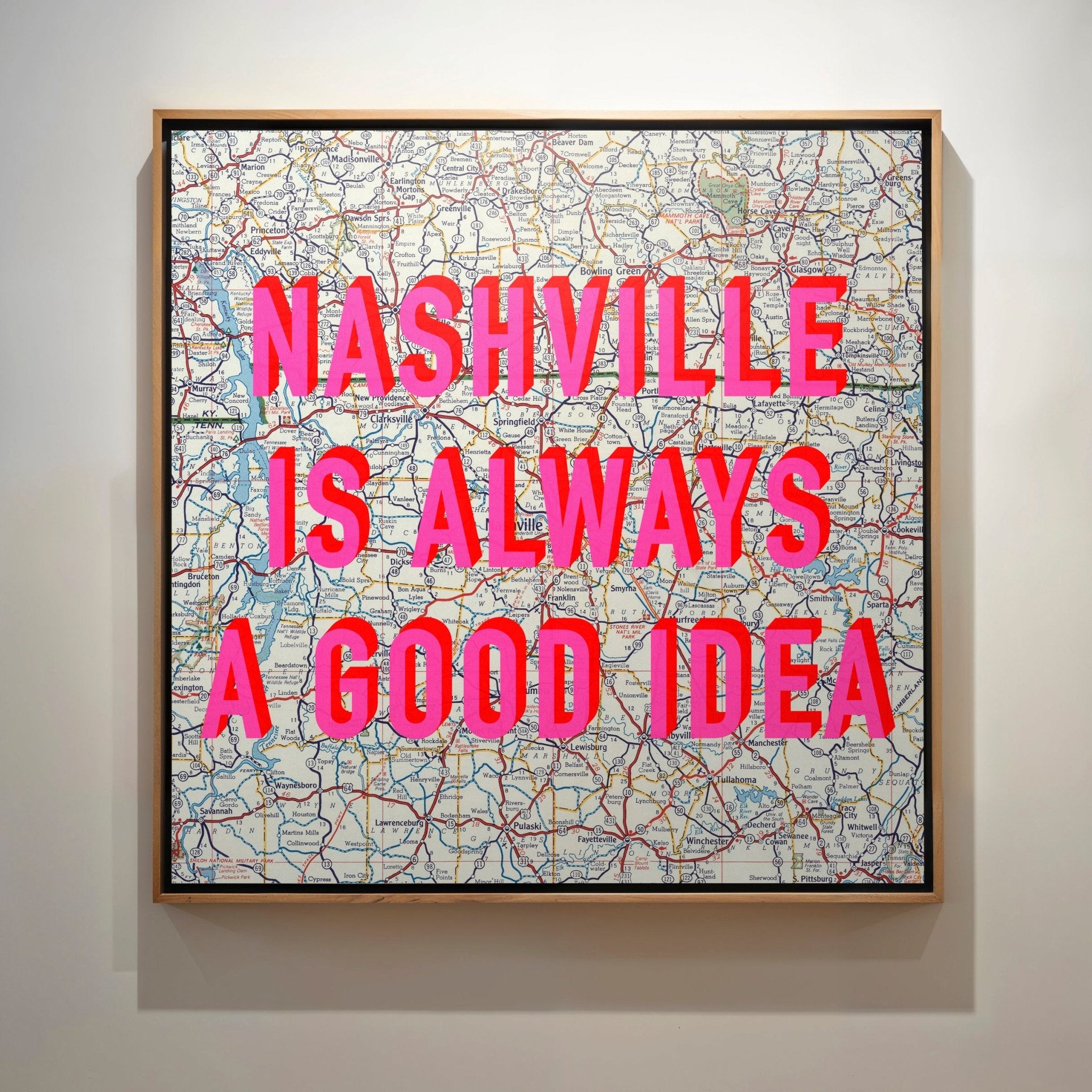Nashville Retro Pop Art Map Print - Magic Posters