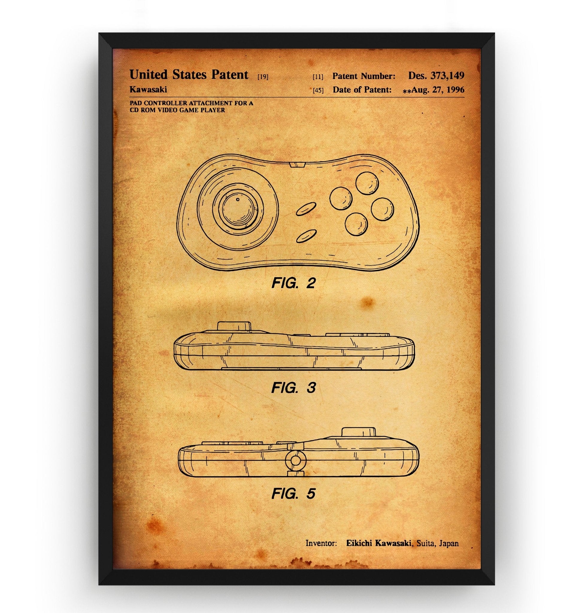 Neo Geo CD Pad Controller 1996 Patent Print - Magic Posters