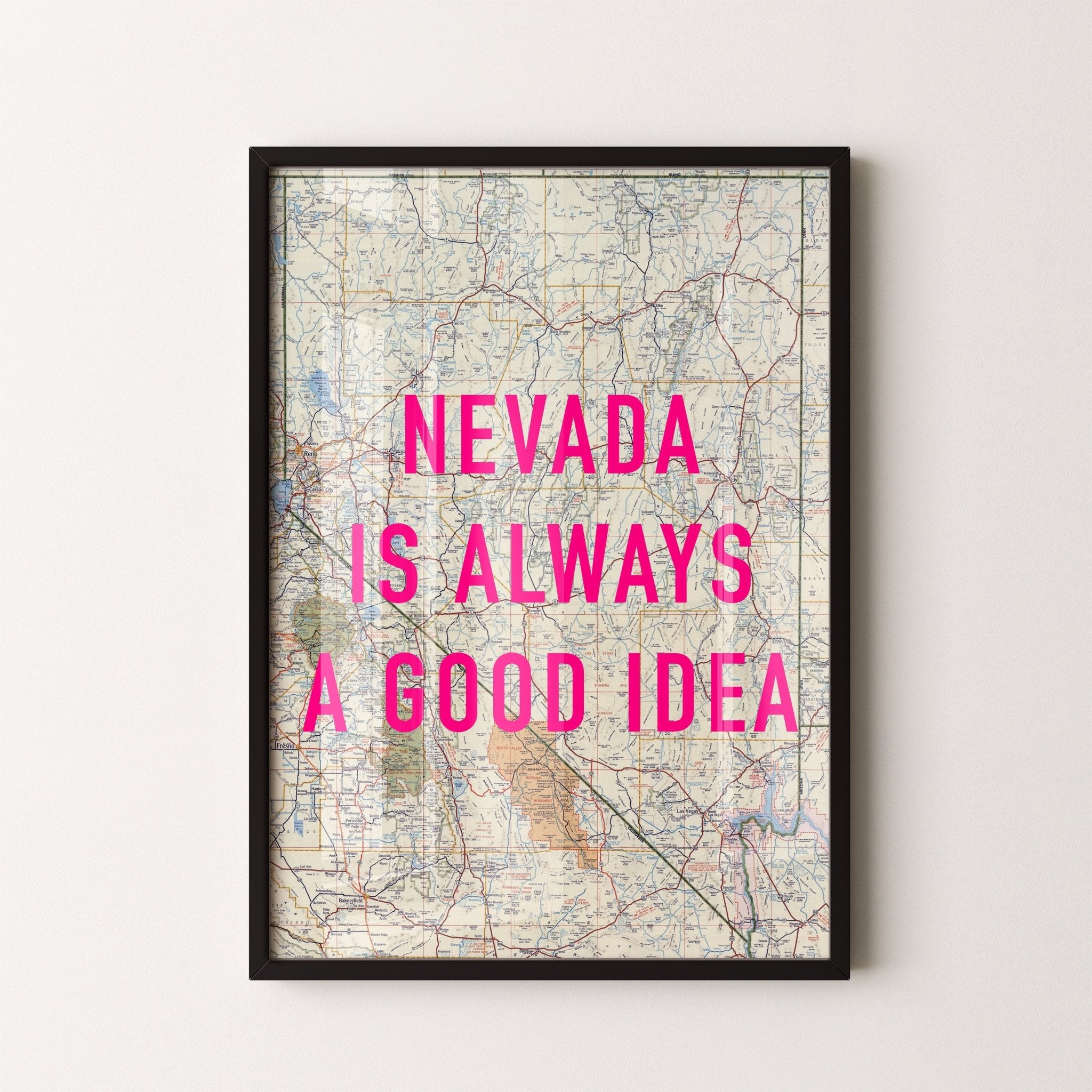 Nevada Retro Pop Art Map Print - Magic Posters