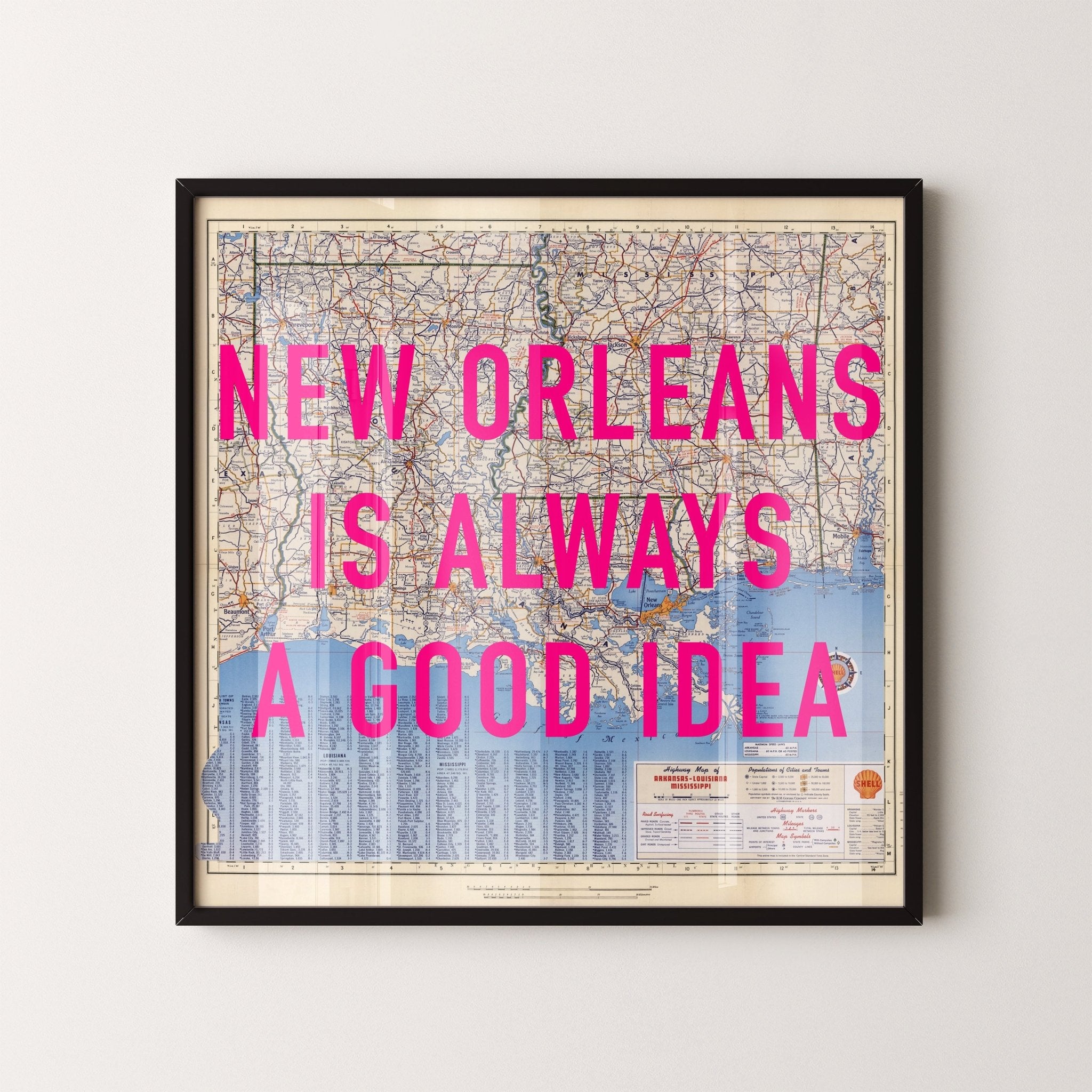 New Orleans Retro Pop Art Map Print - Magic Posters