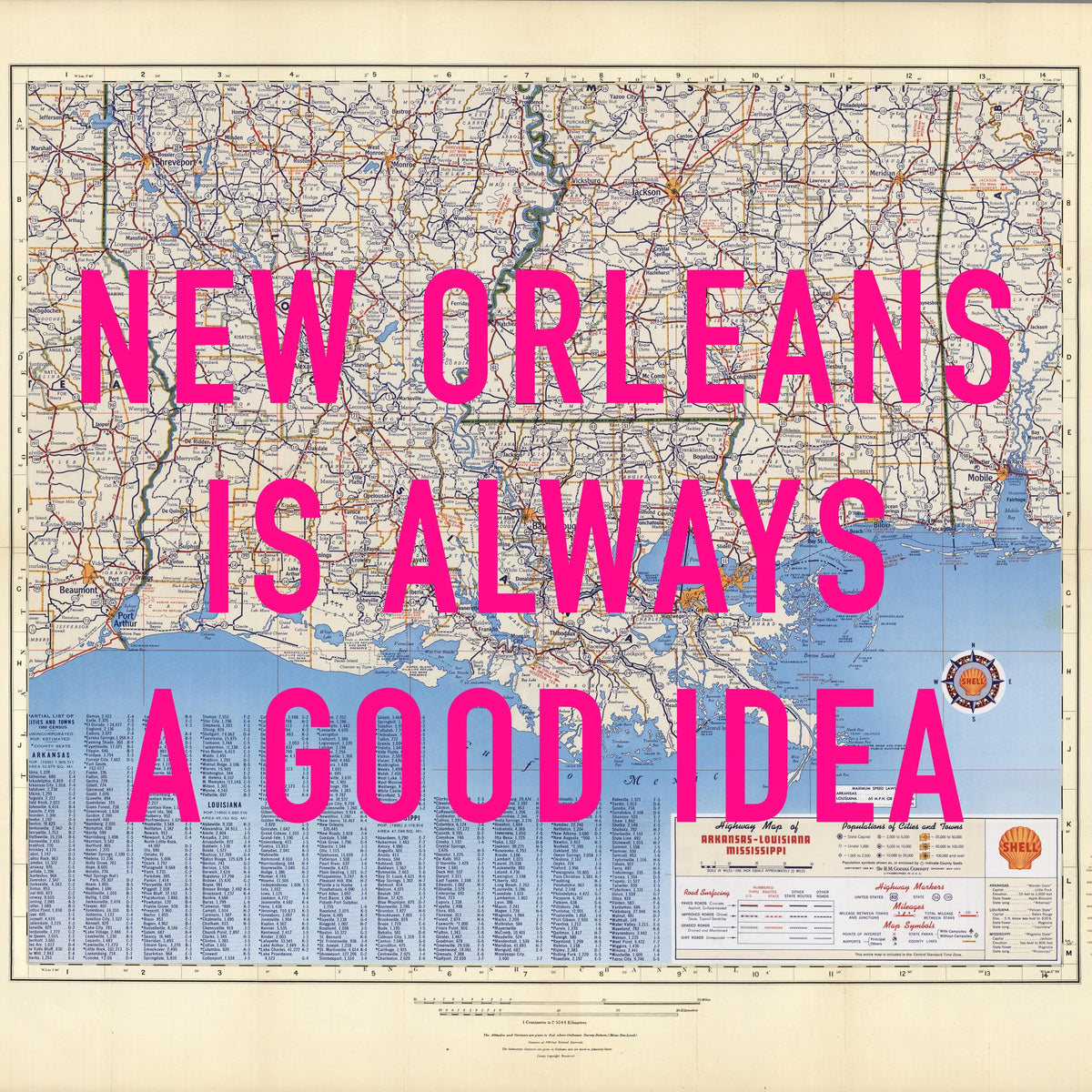 New Orleans Retro Pop Art Map Print
