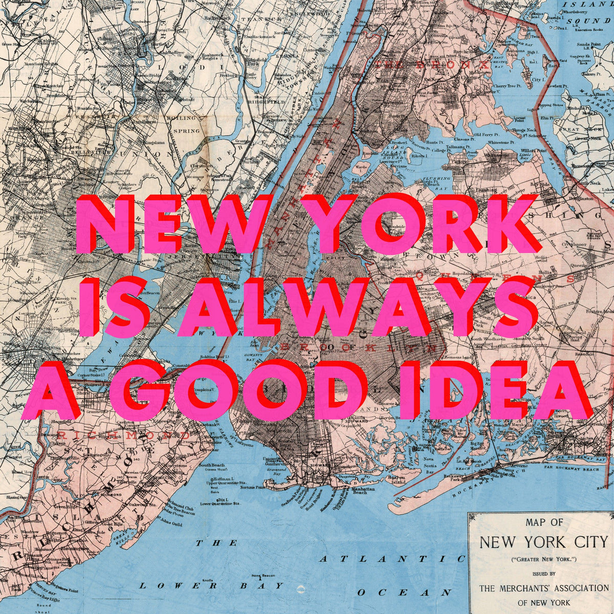 New York Retro Pop Art Map Print