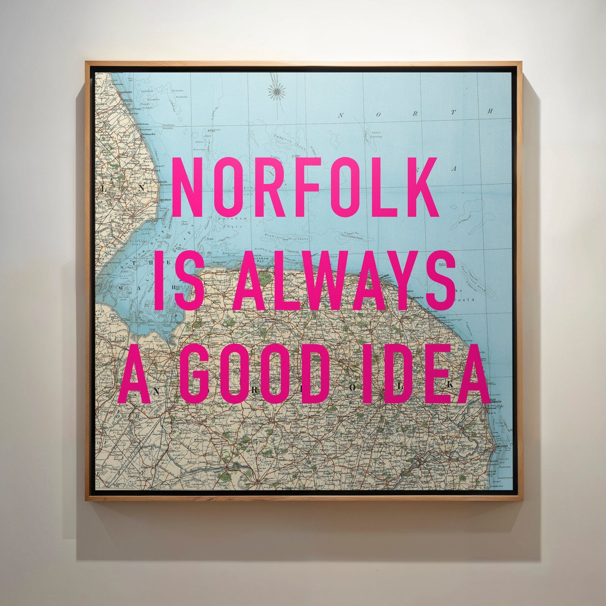 Norfolk Retro Pop Art Map Print - Magic Posters