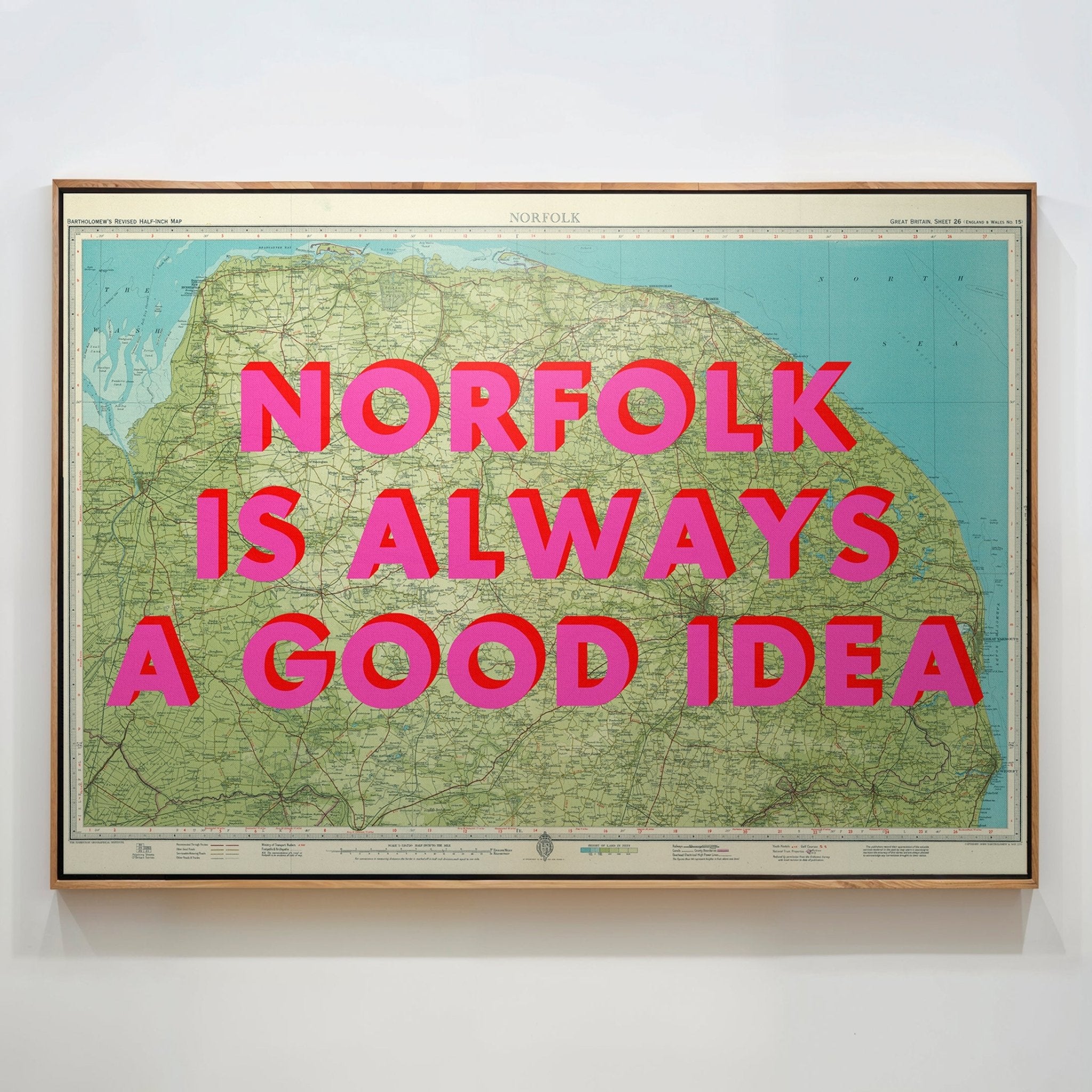Norfolk Retro Pop Art Map Print - Magic Posters