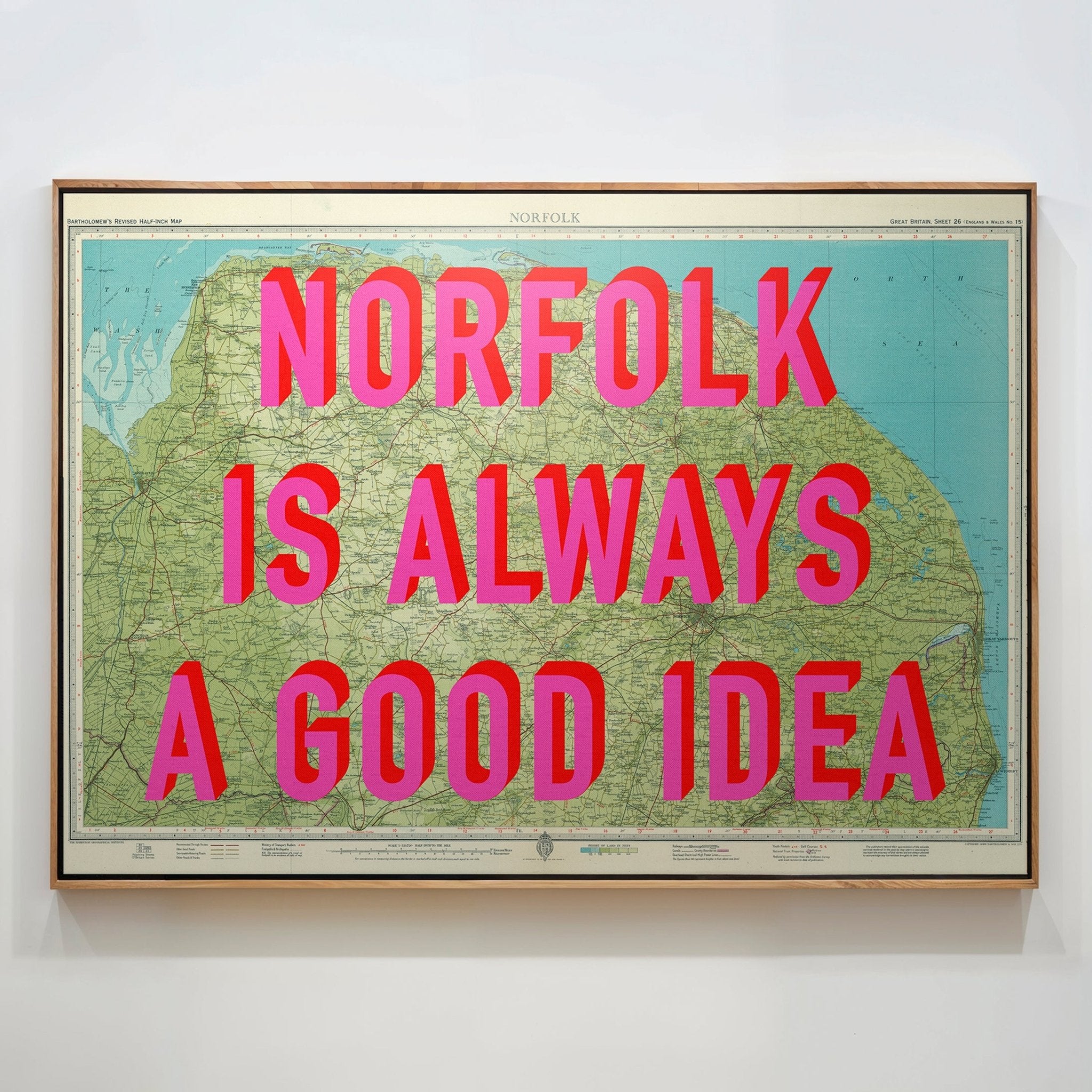 Norfolk Retro Pop Art Map Print - Magic Posters