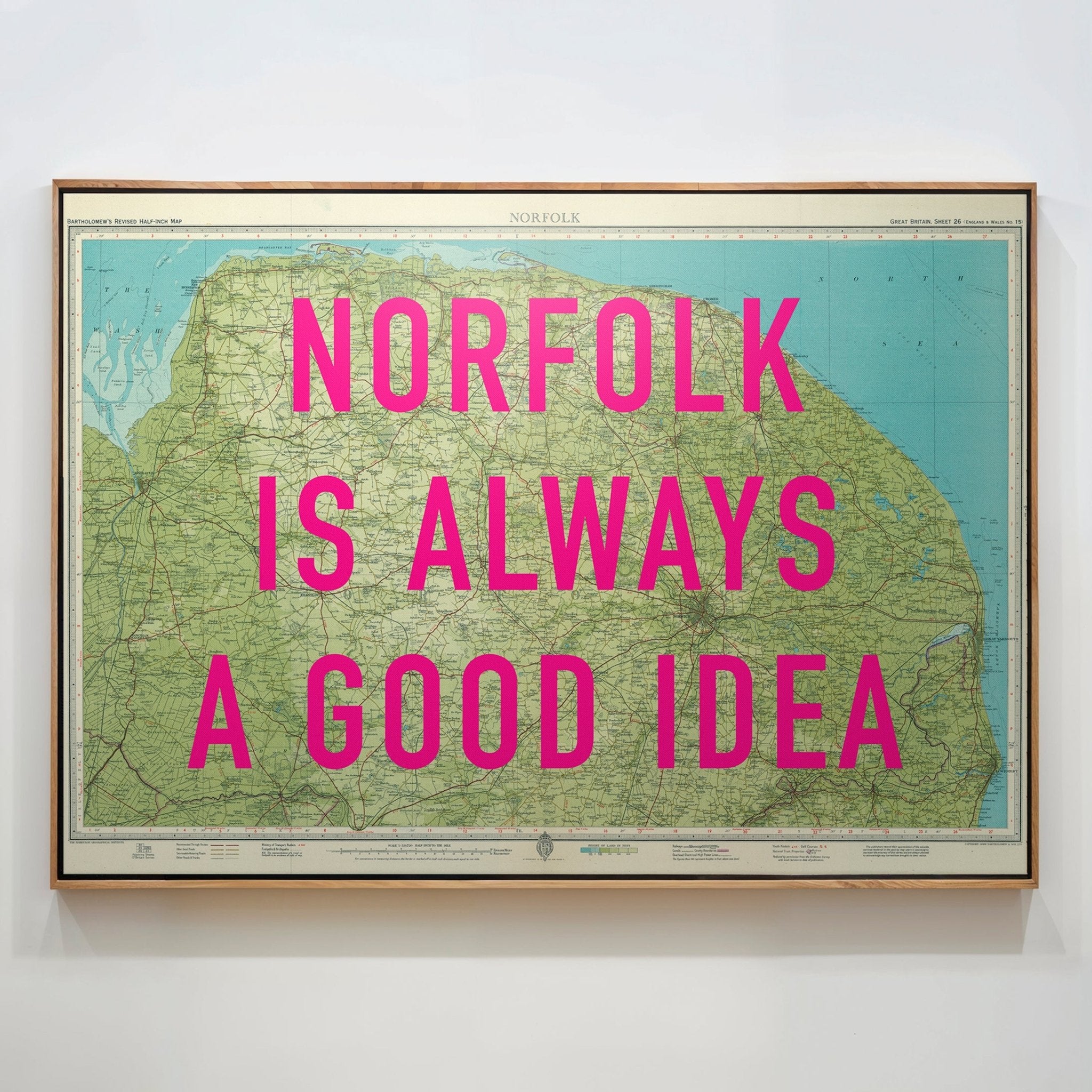 Norfolk Retro Pop Art Map Print - Magic Posters