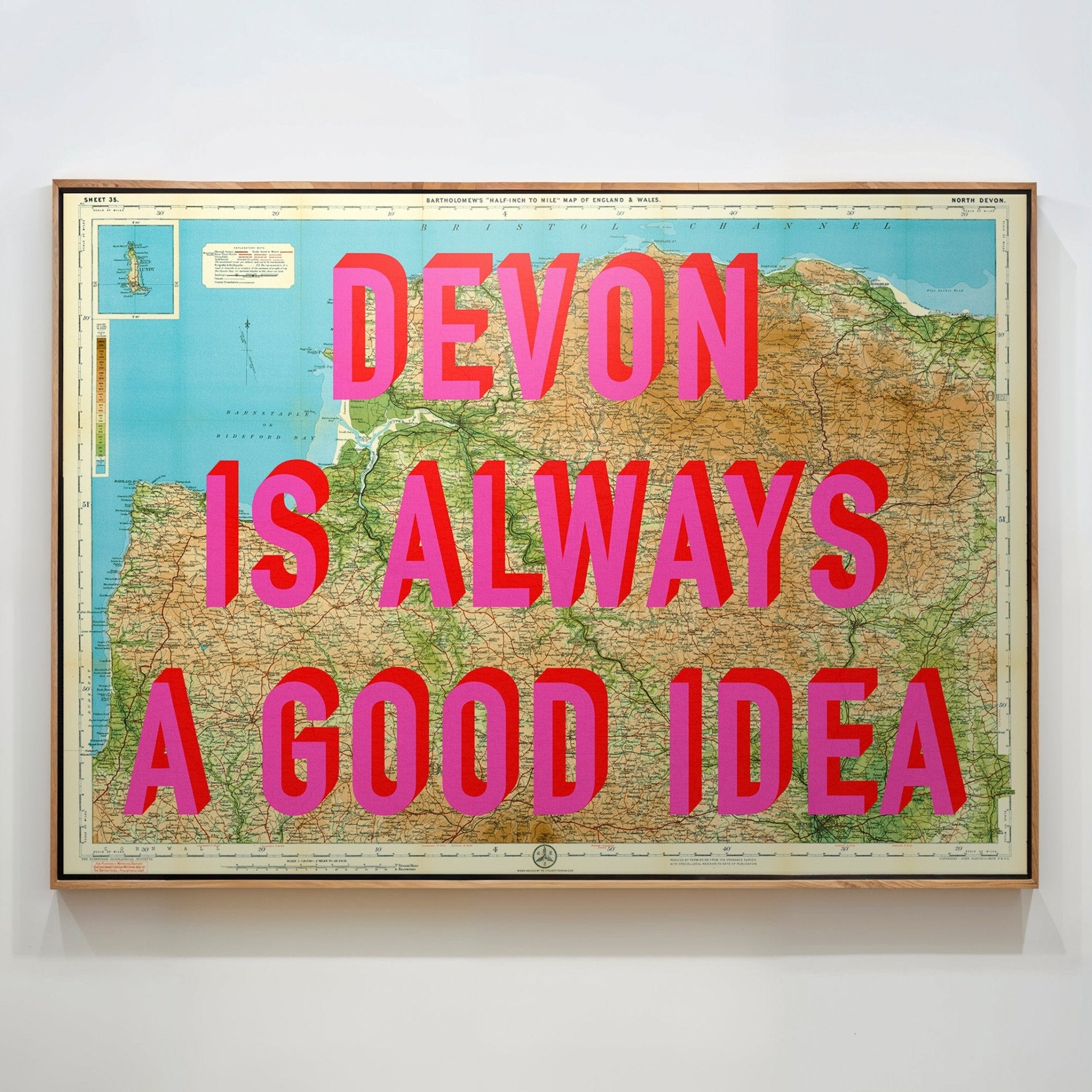 North Devon Retro Pop Art Map Print - Magic Posters