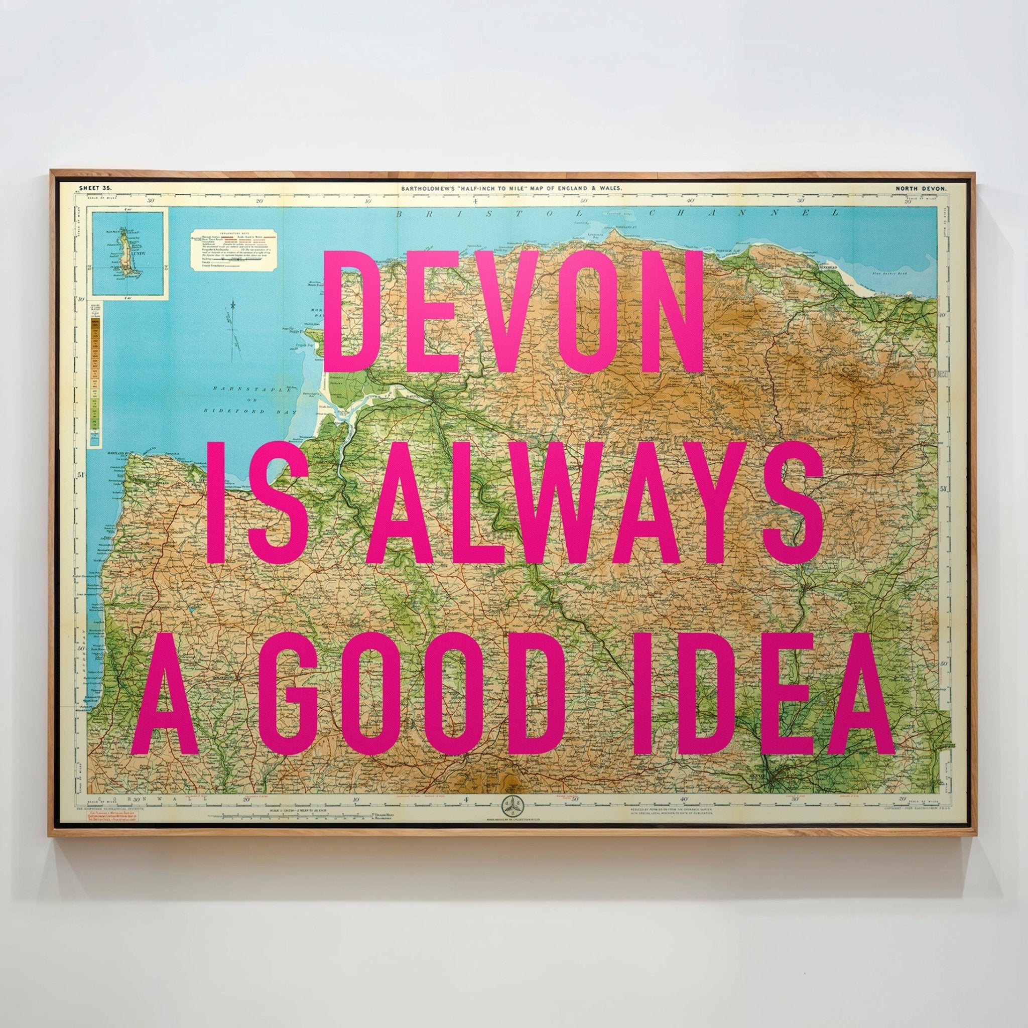 North Devon Retro Pop Art Map Print - Magic Posters