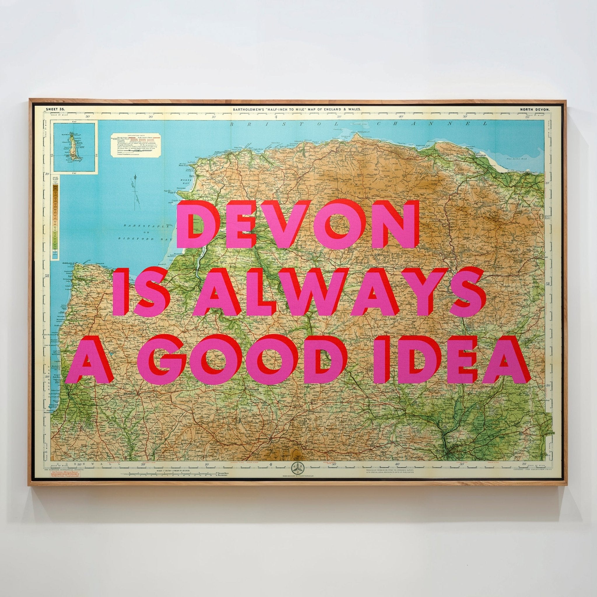 North Devon Retro Pop Art Map Print - Magic Posters