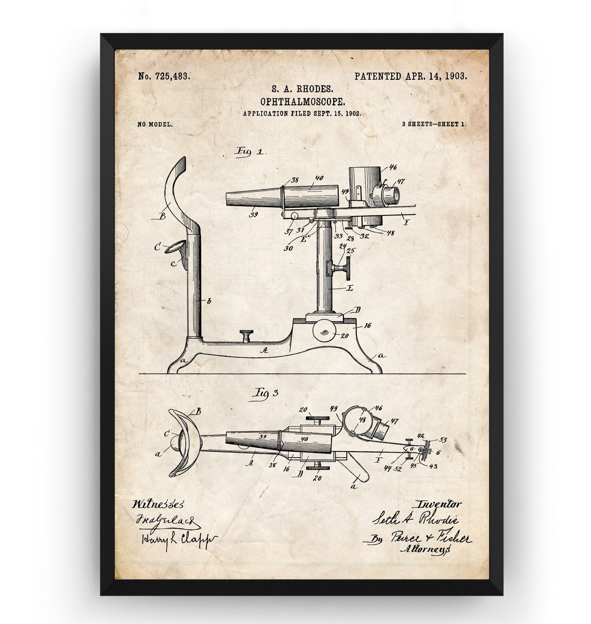 Ophthalmoscope 1903 Patent Print - Magic Posters