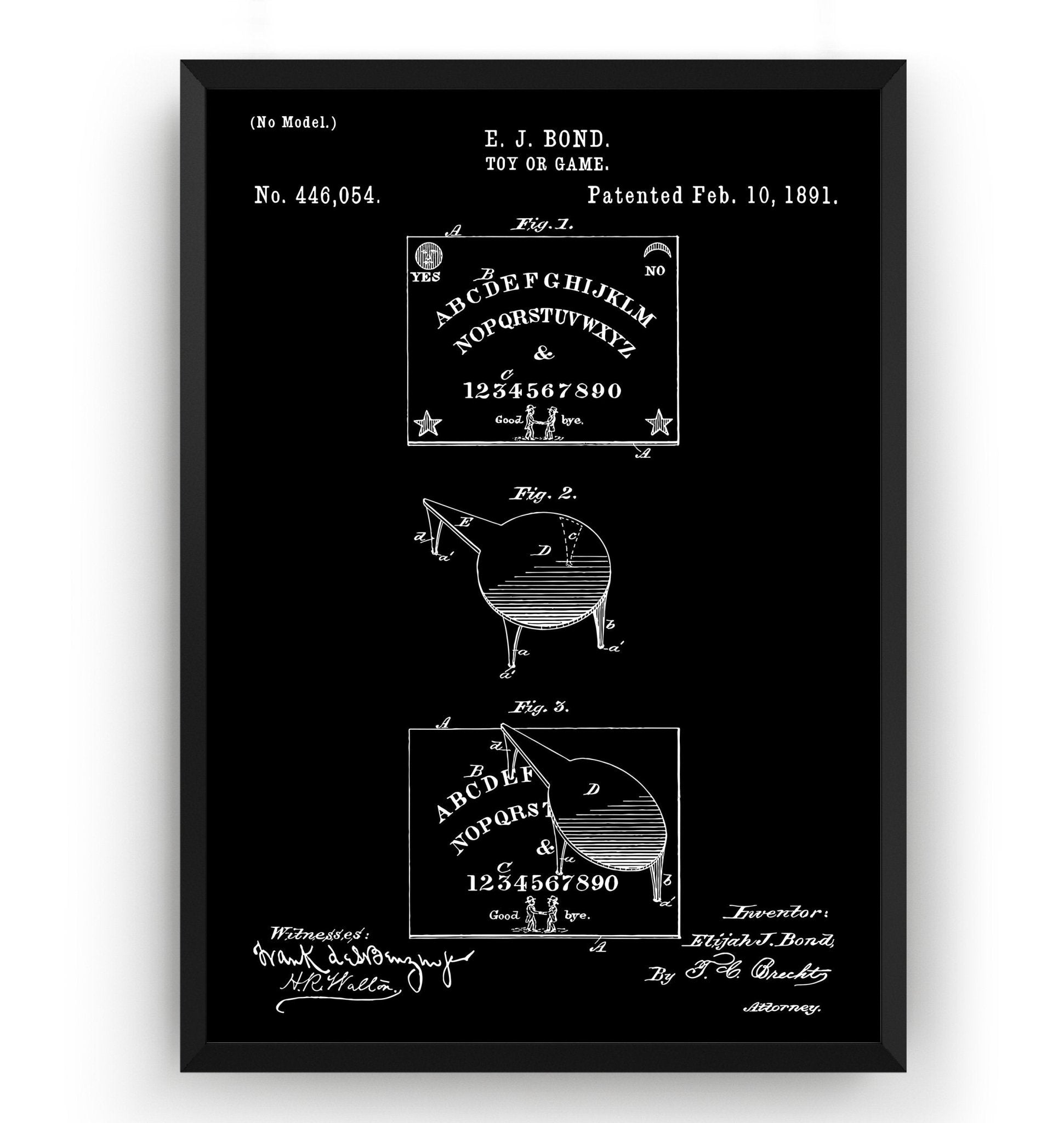 Ouija Board 1891 Patent Print - Magic Posters