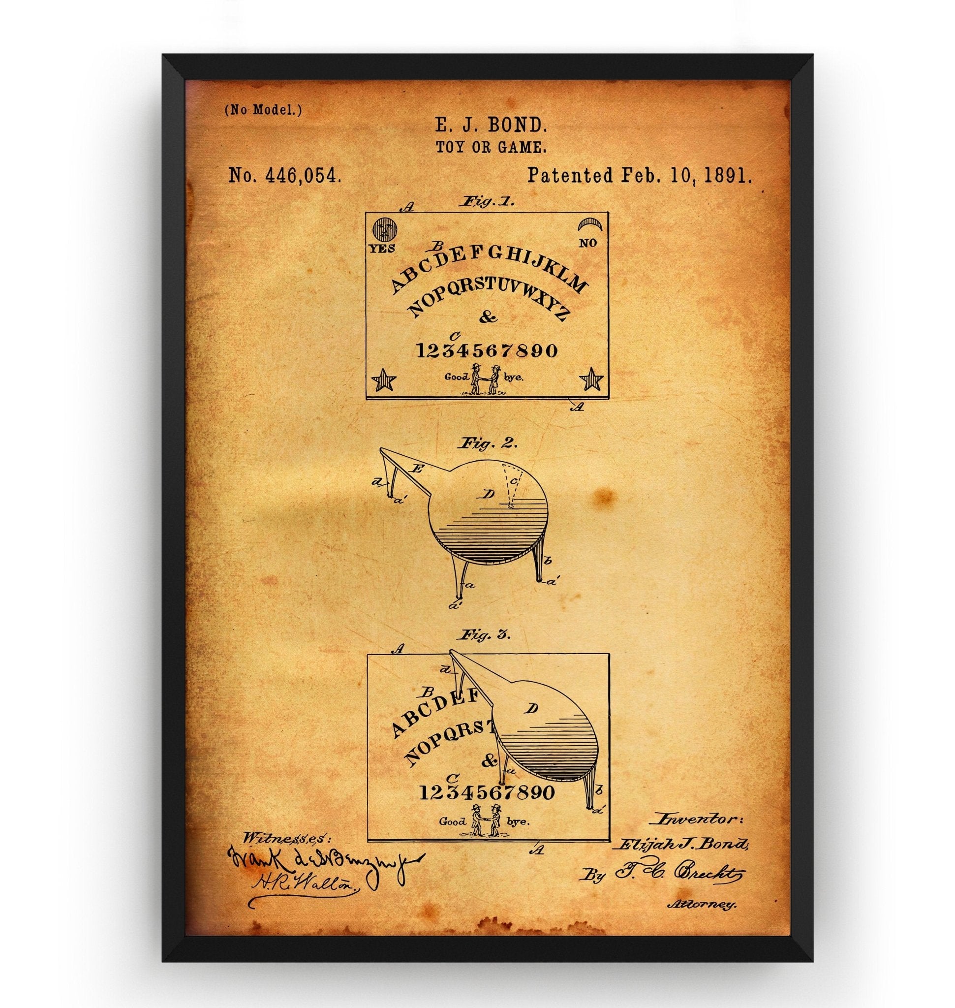Ouija Board 1891 Patent Print - Magic Posters
