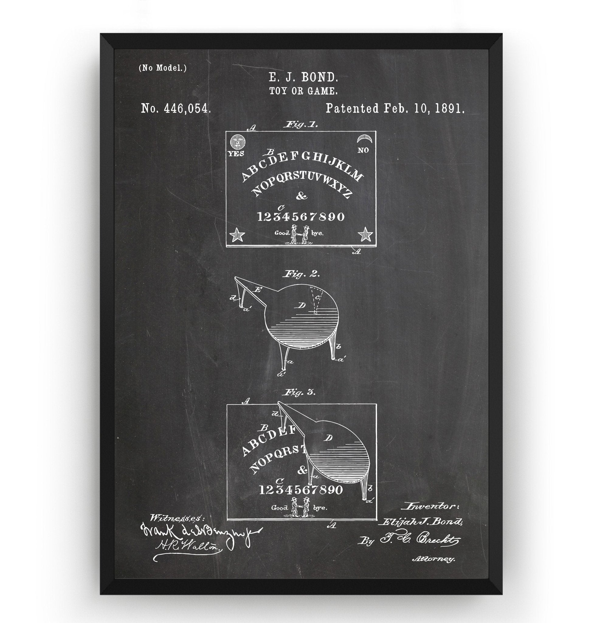 Ouija Board 1891 Patent Print - Magic Posters