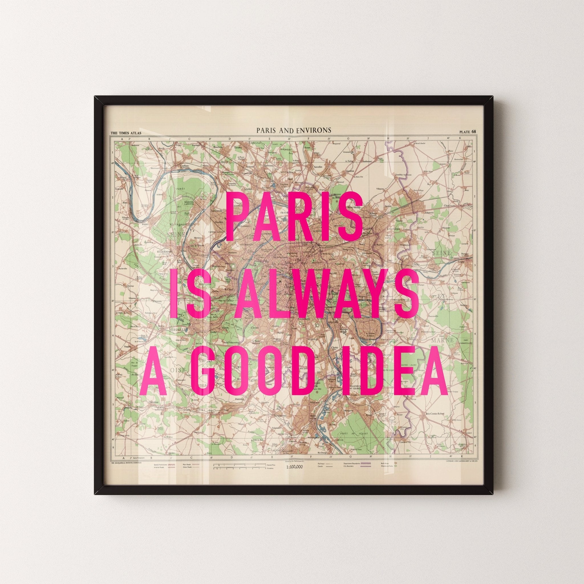 Paris Retro Pop Art Map Print - Magic Posters