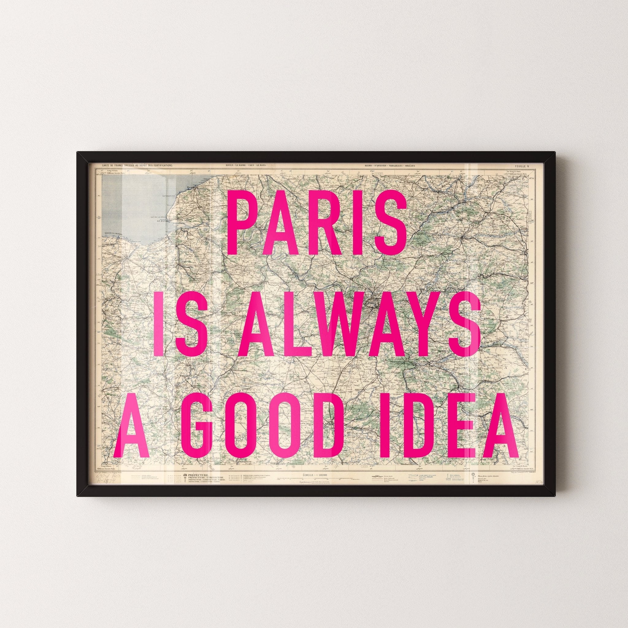 Paris Retro Pop Art Map Print - Magic Posters