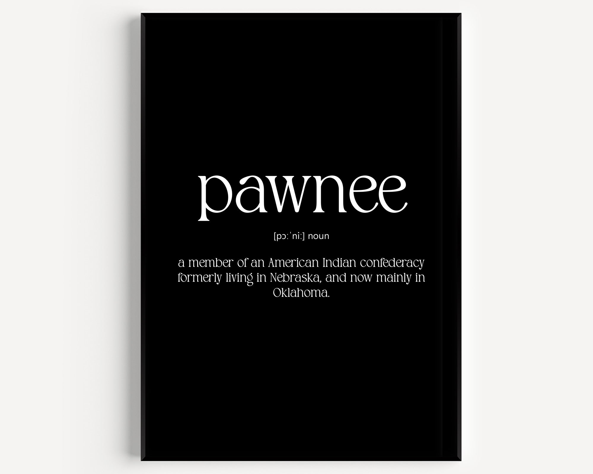 Pawnee Definition Print - Magic Posters