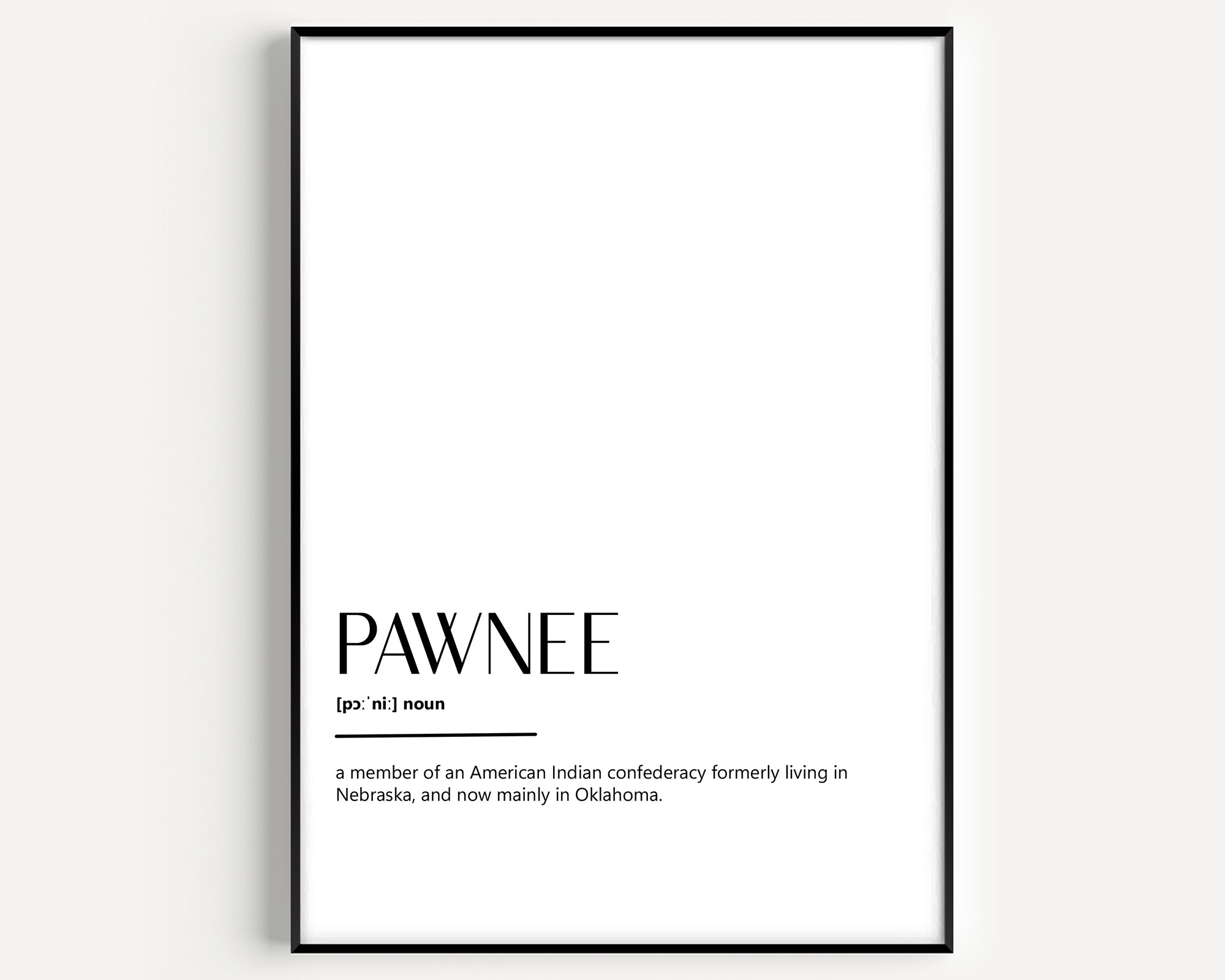 Pawnee Definition Print - Magic Posters