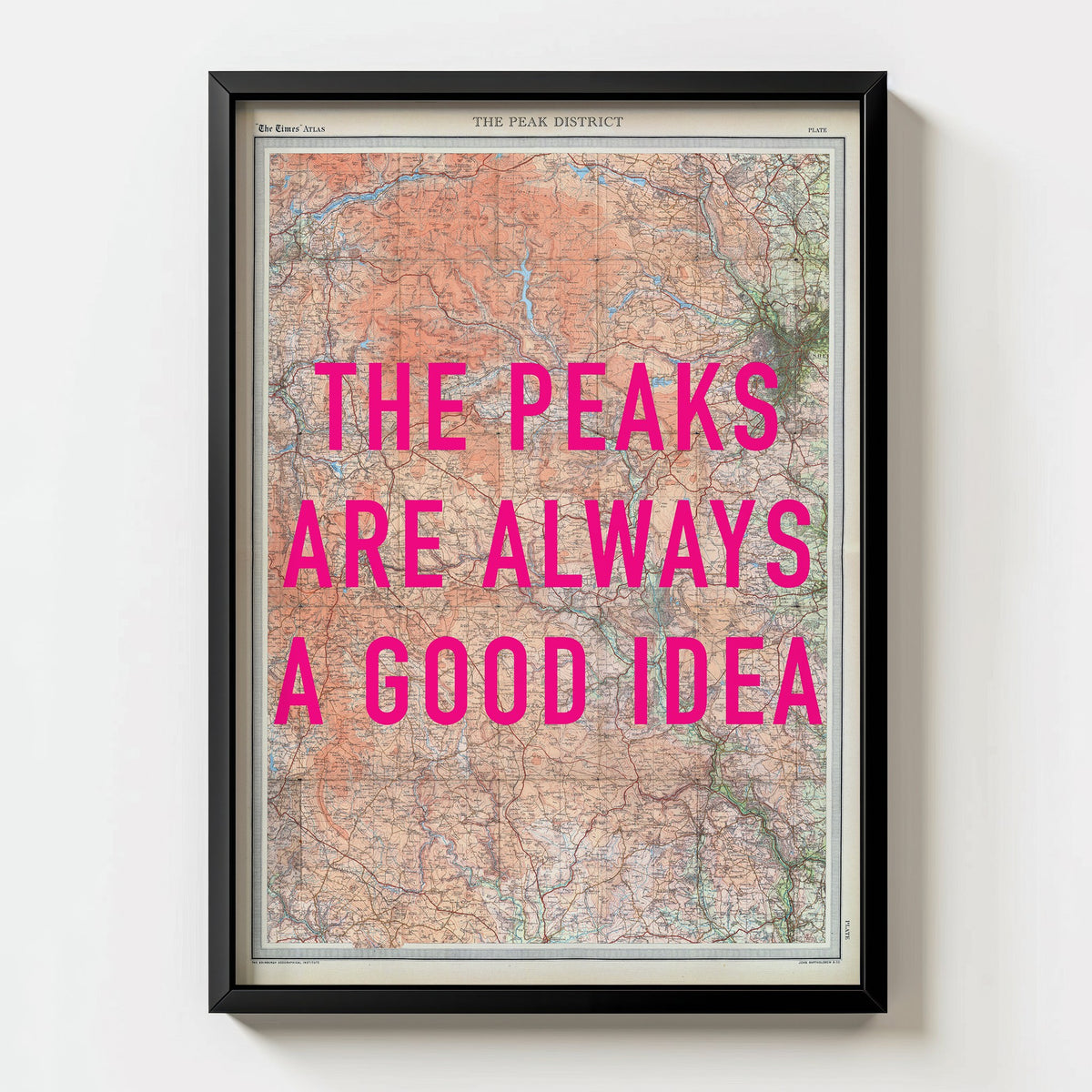 Peak District Retro Pop Art Map Print (portrait) - Magic Posters