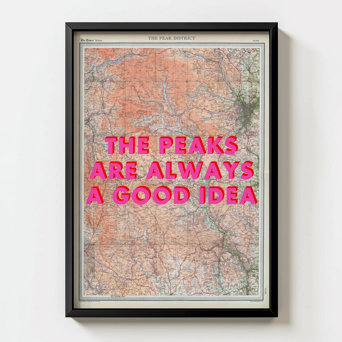 Peak District Retro Pop Art Map Print (portrait) - Magic Posters