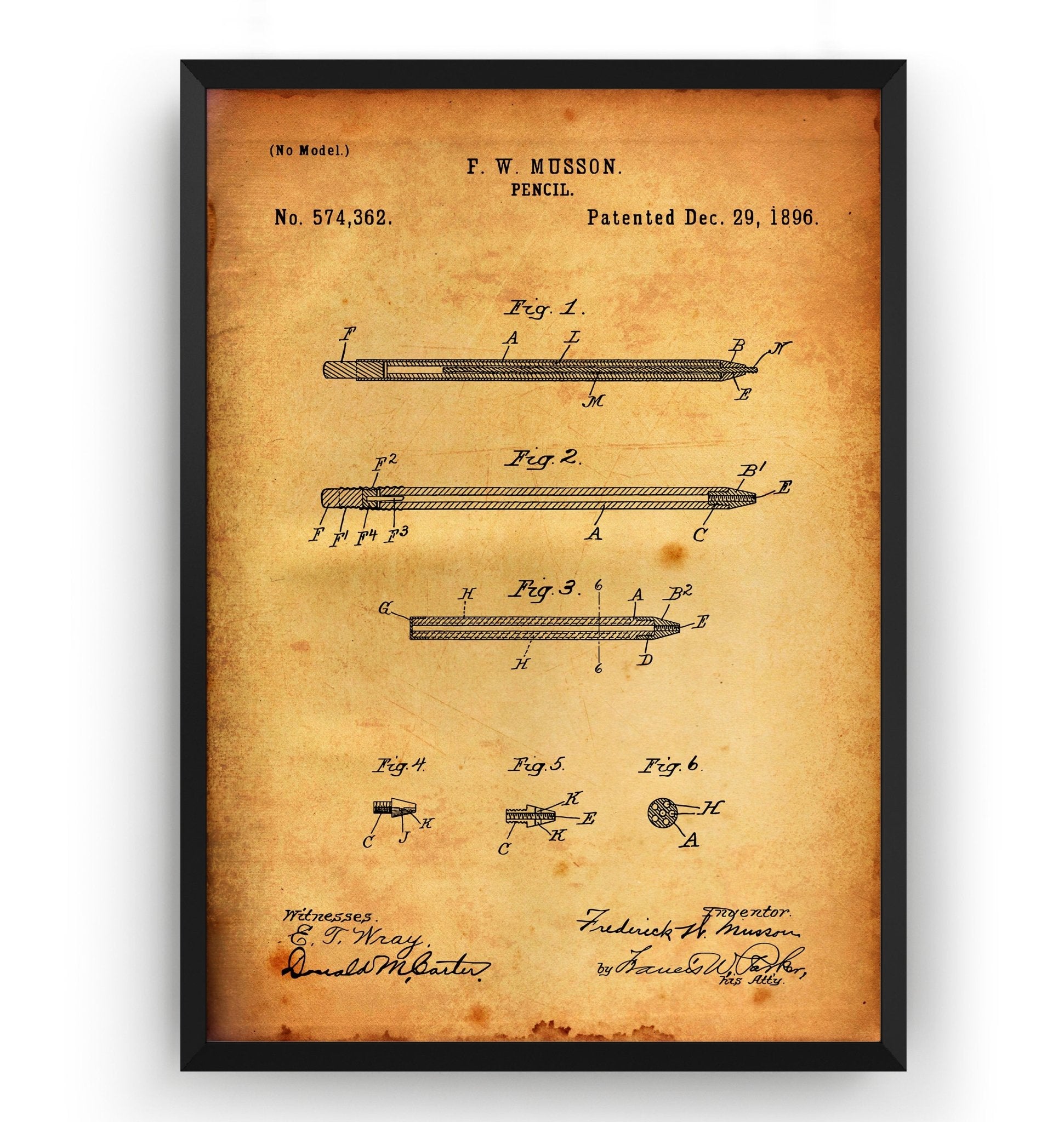 Pencil 1896 Patent Print - Magic Posters