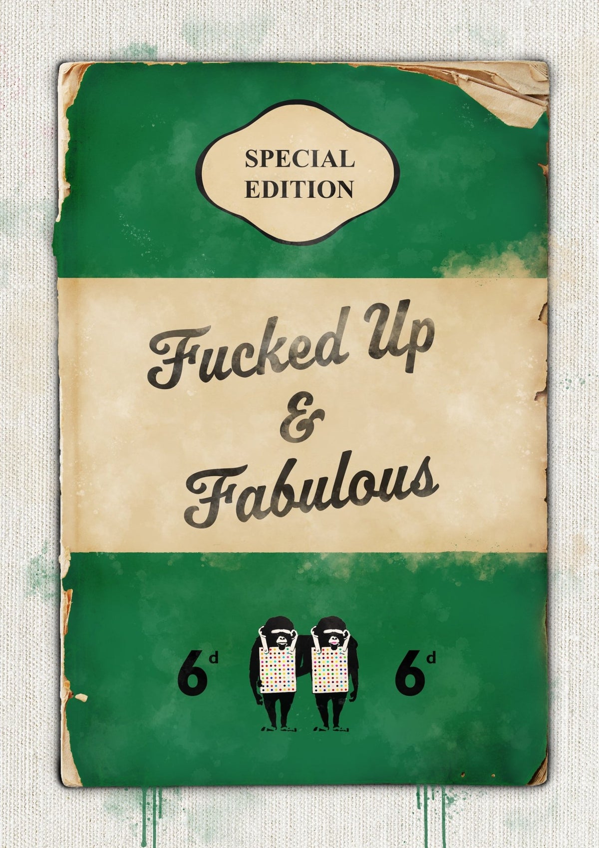 Personalised Book Cover Art Print (Green)