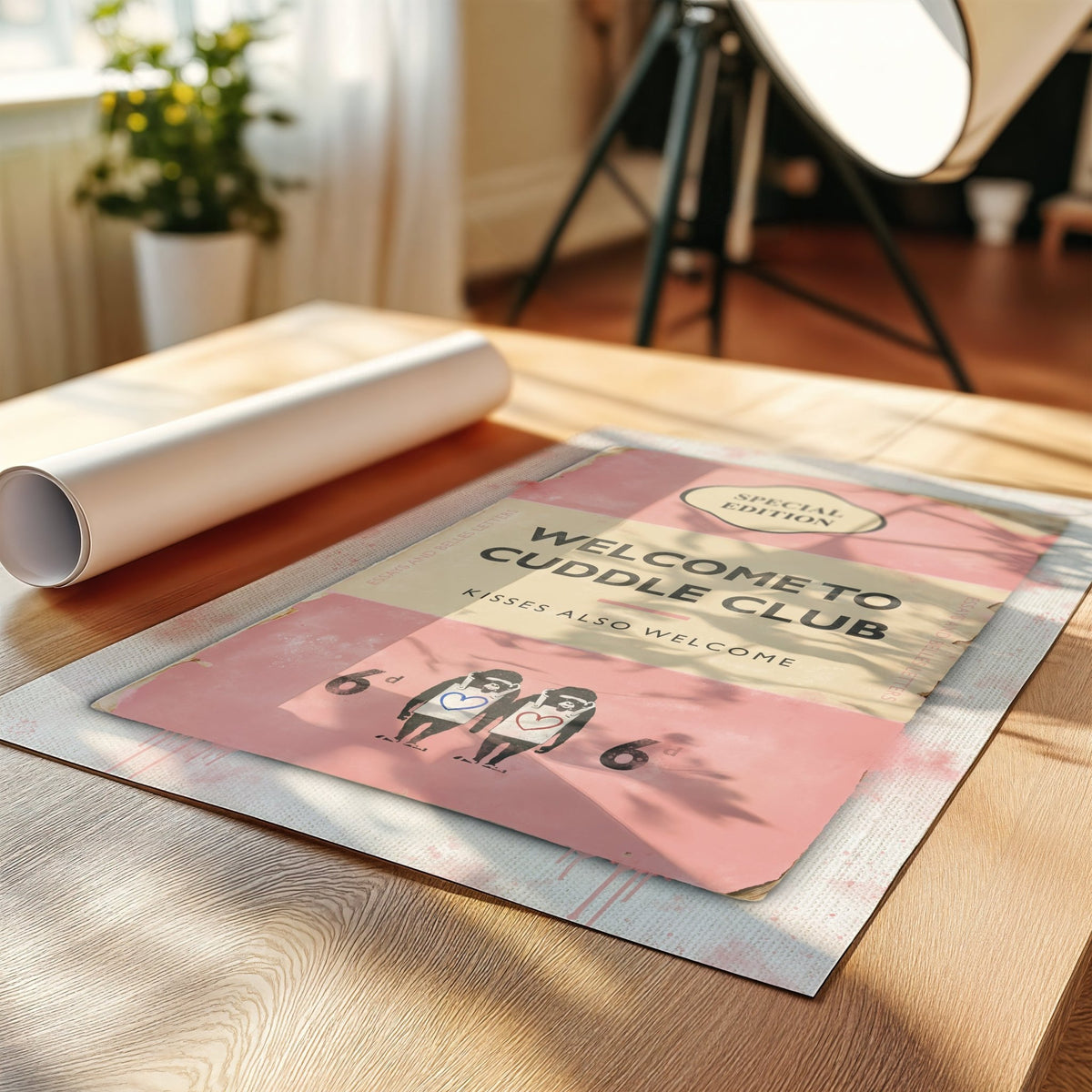 Personalised Book Cover Art Print (Blush Pink) - Magic Posters