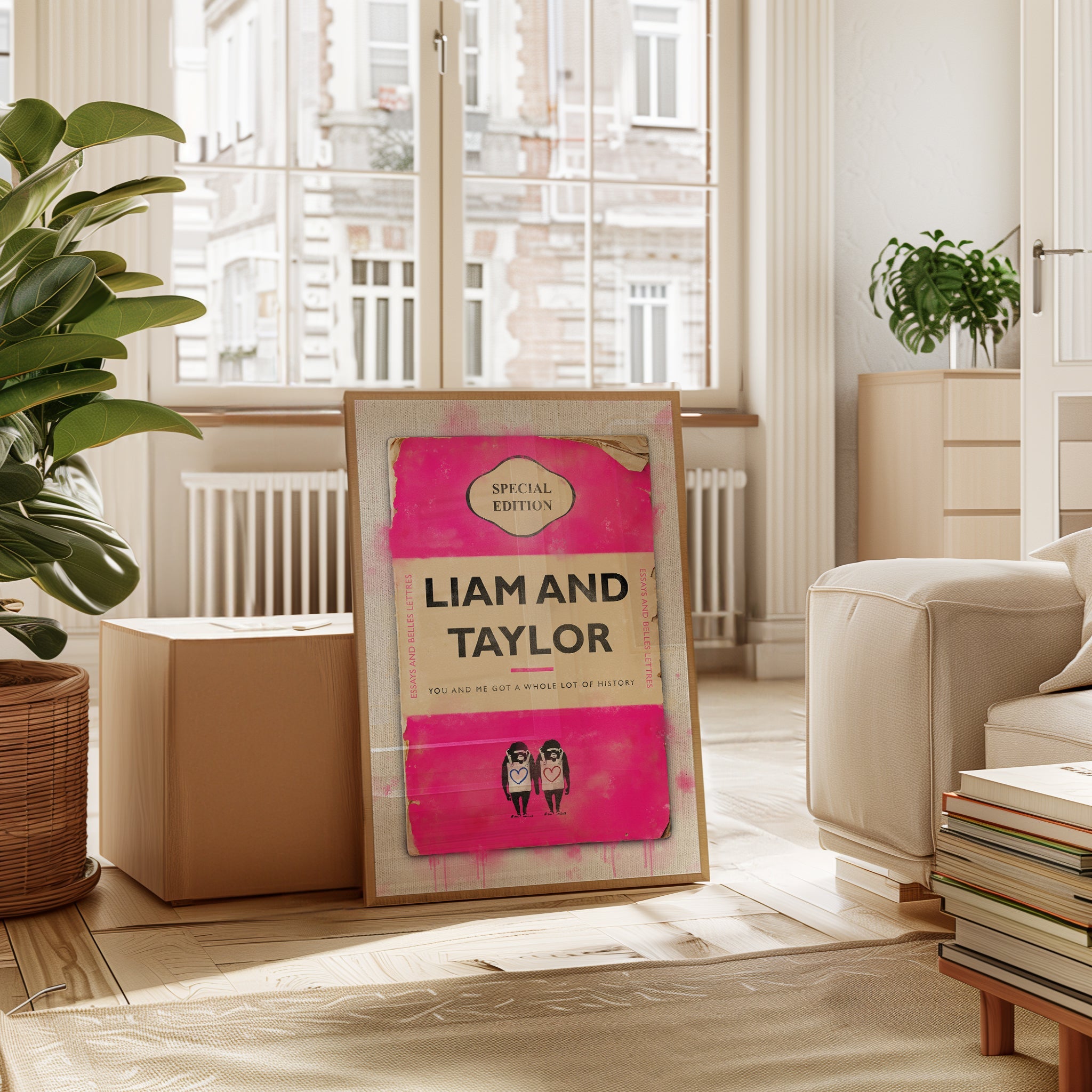 Personalised Book Cover Art Print (Couples Edition) - Magic Posters