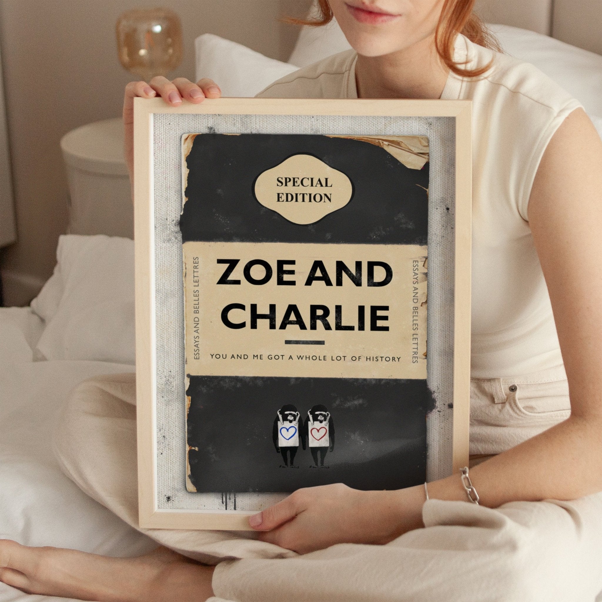 Personalised Book Cover Art Print (Couples Edition) - Magic Posters