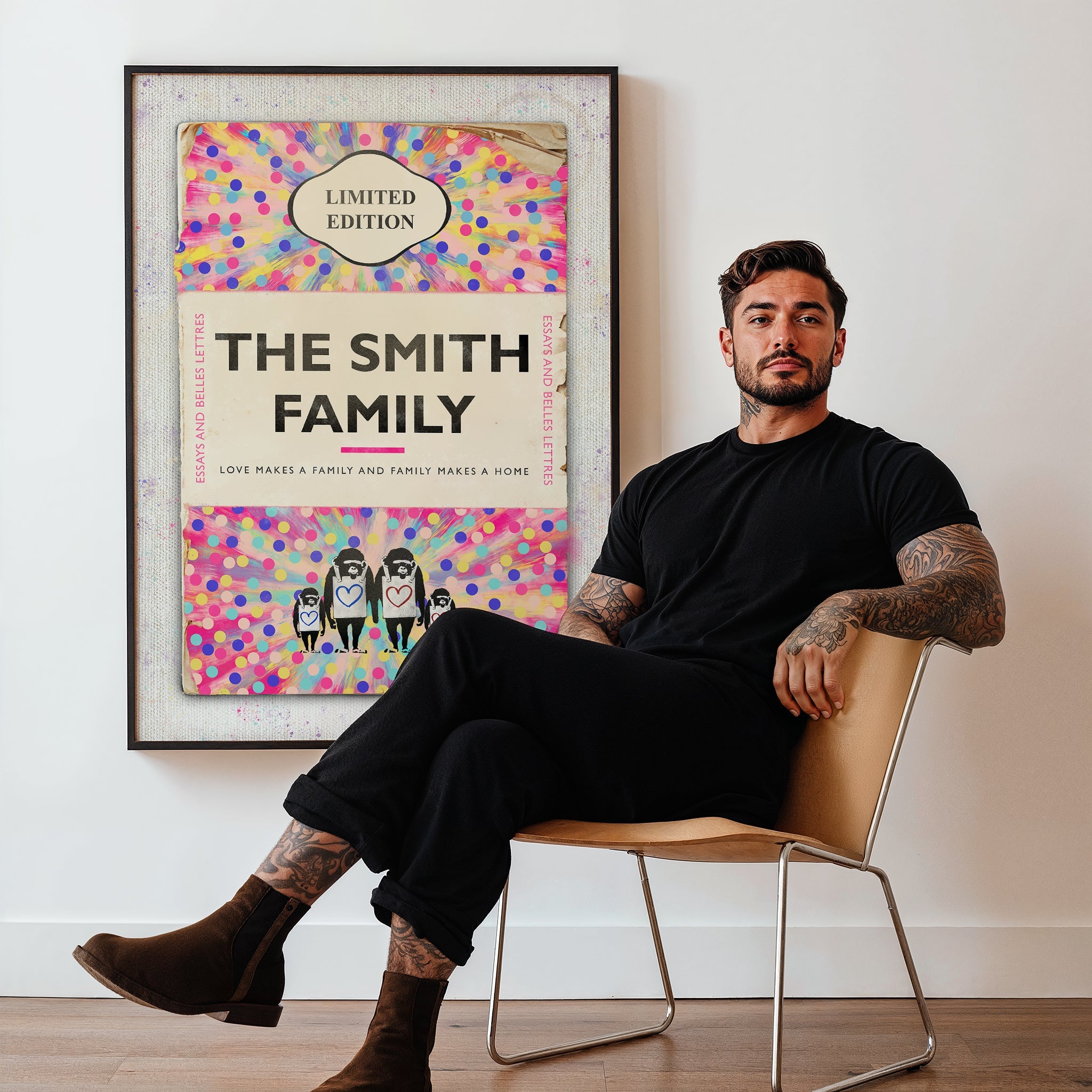 Personalised Book Cover Art Print Family Edition (Spots) - Magic Posters