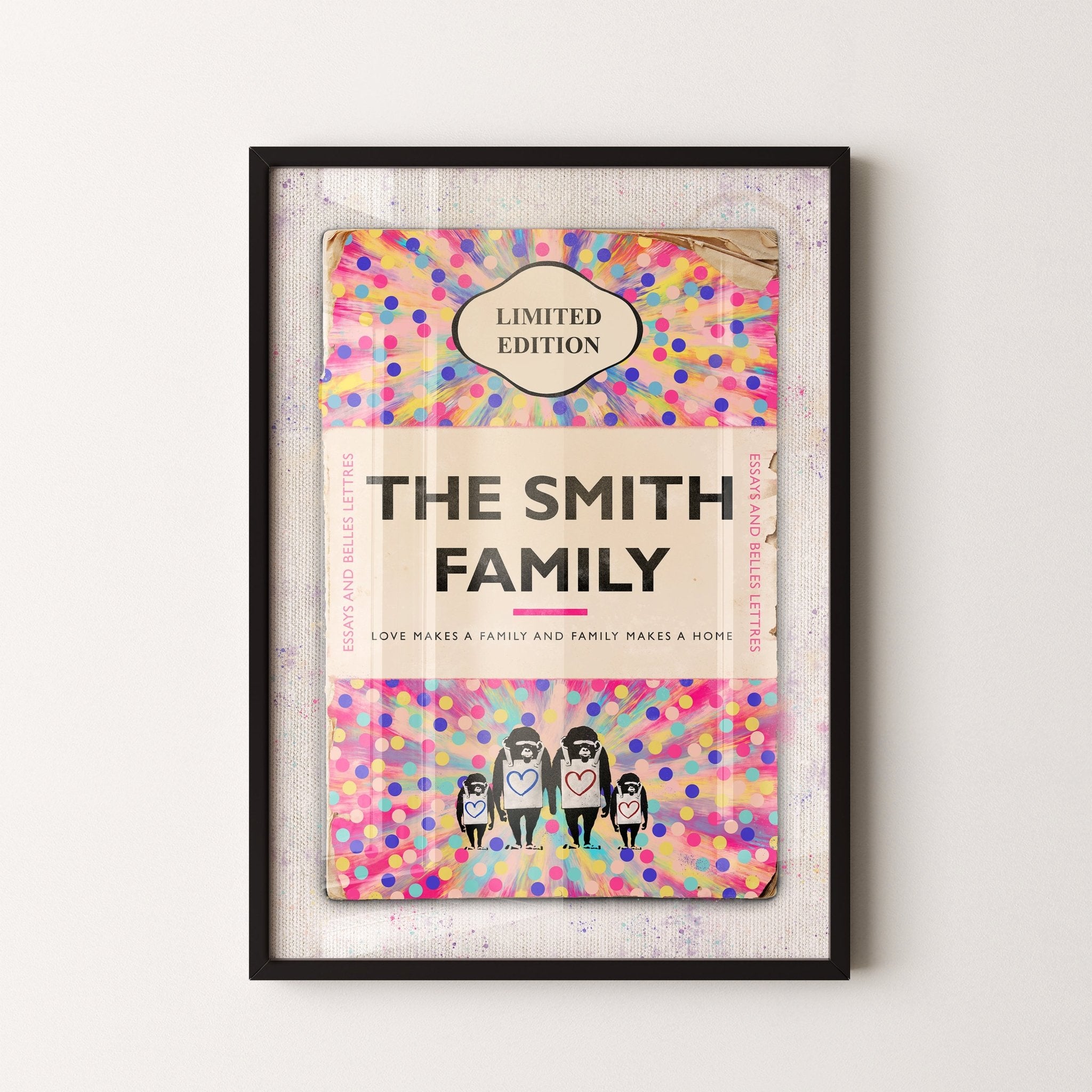 Personalised Book Cover Art Print Family Edition (Spots) - Magic Posters