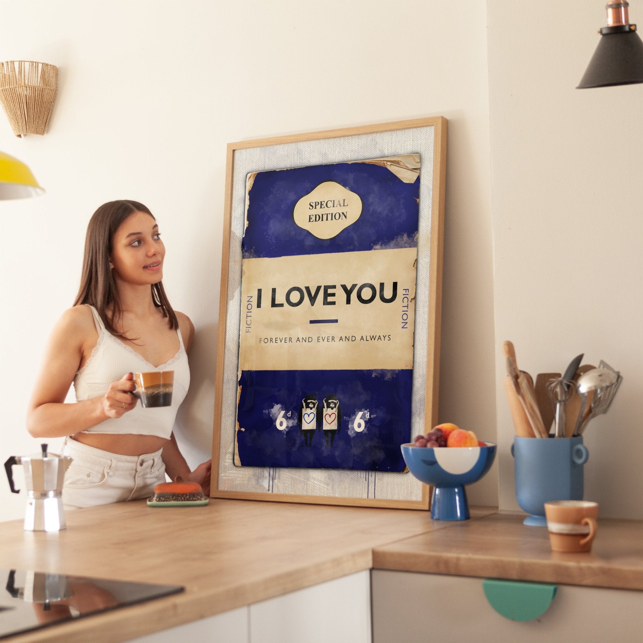 Personalised Book Cover Art Print (Midnight Blue) - Magic Posters