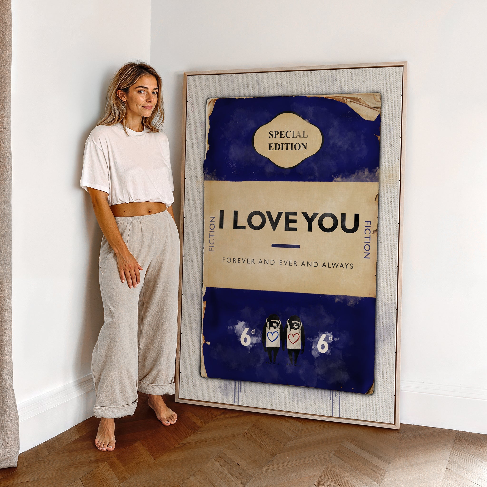 Personalised Book Cover Art Print (Midnight Blue) - Magic Posters