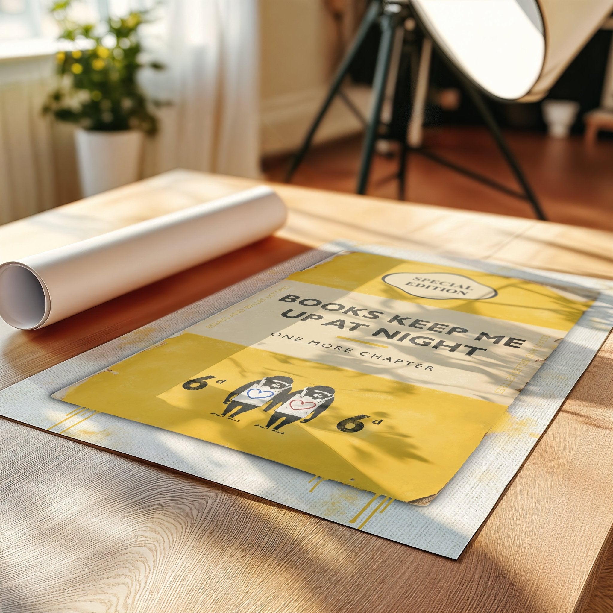 Personalised Book Cover Art Print (New Yellow) - Magic Posters