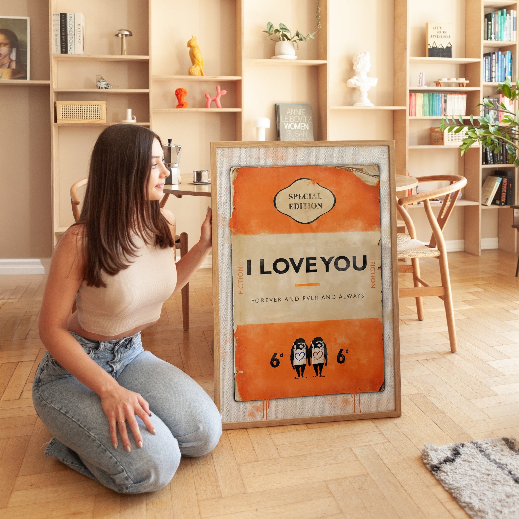 Personalised Book Cover Art Print (Orange) - Magic Posters