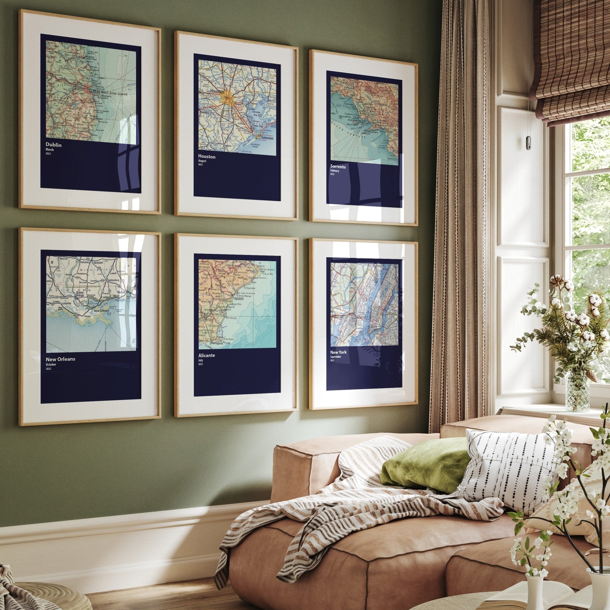 Personalised City Map Set Of 6 Prints - Magic Posters